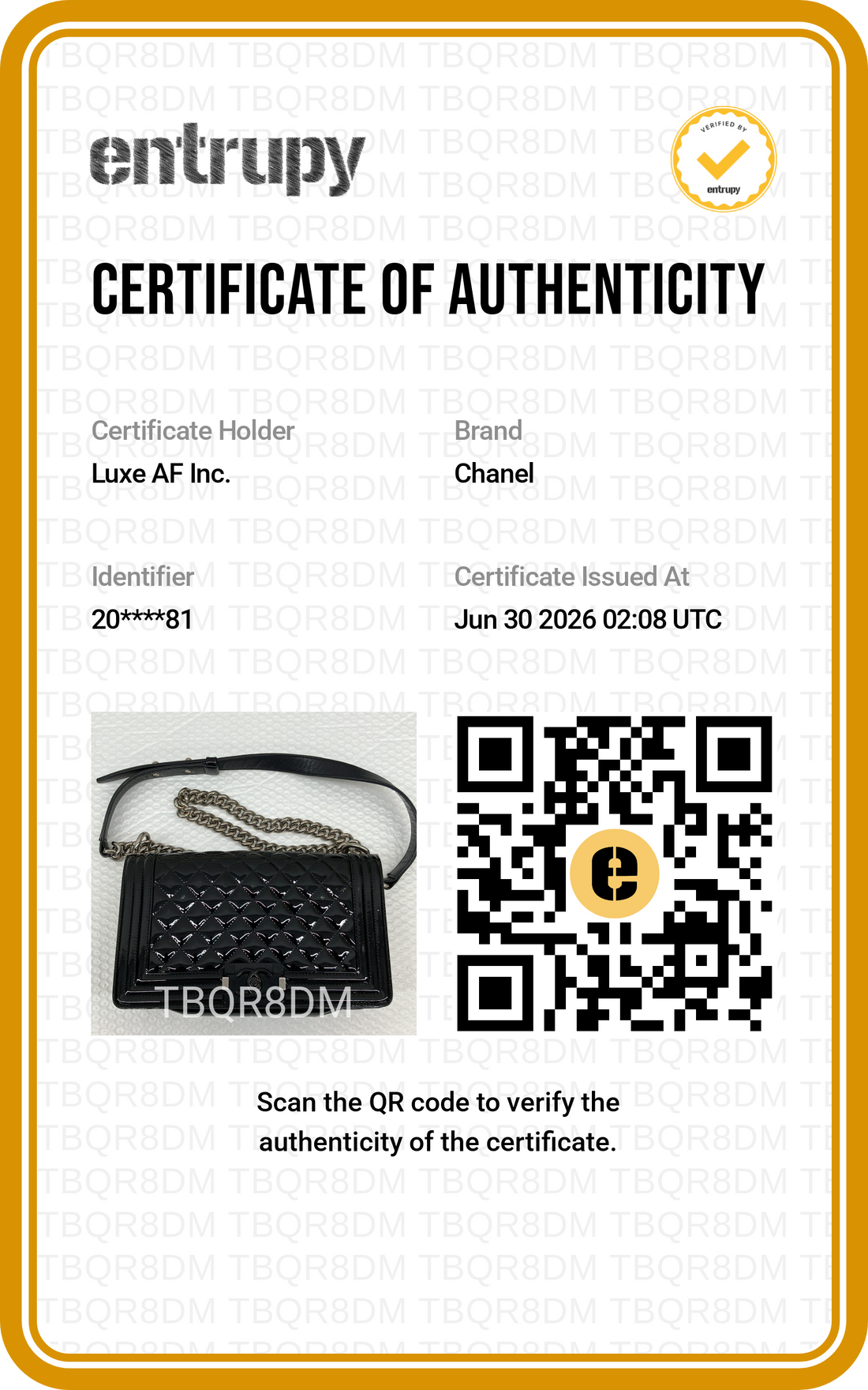 Chanel LeBoy Black Quilted Patent Leather Flap Bag(20***81) CC2378