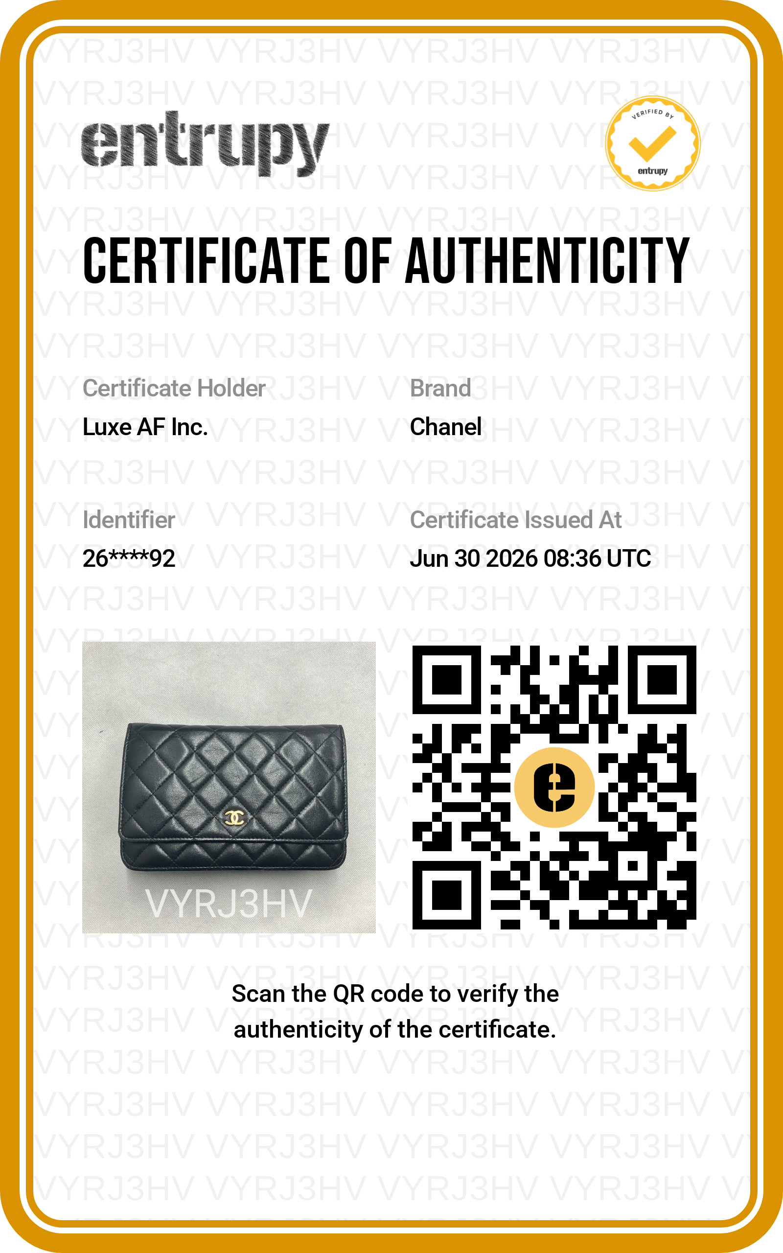 Chanel Black Quilted Lambskin Wallet On Chain(26***92) CC2390