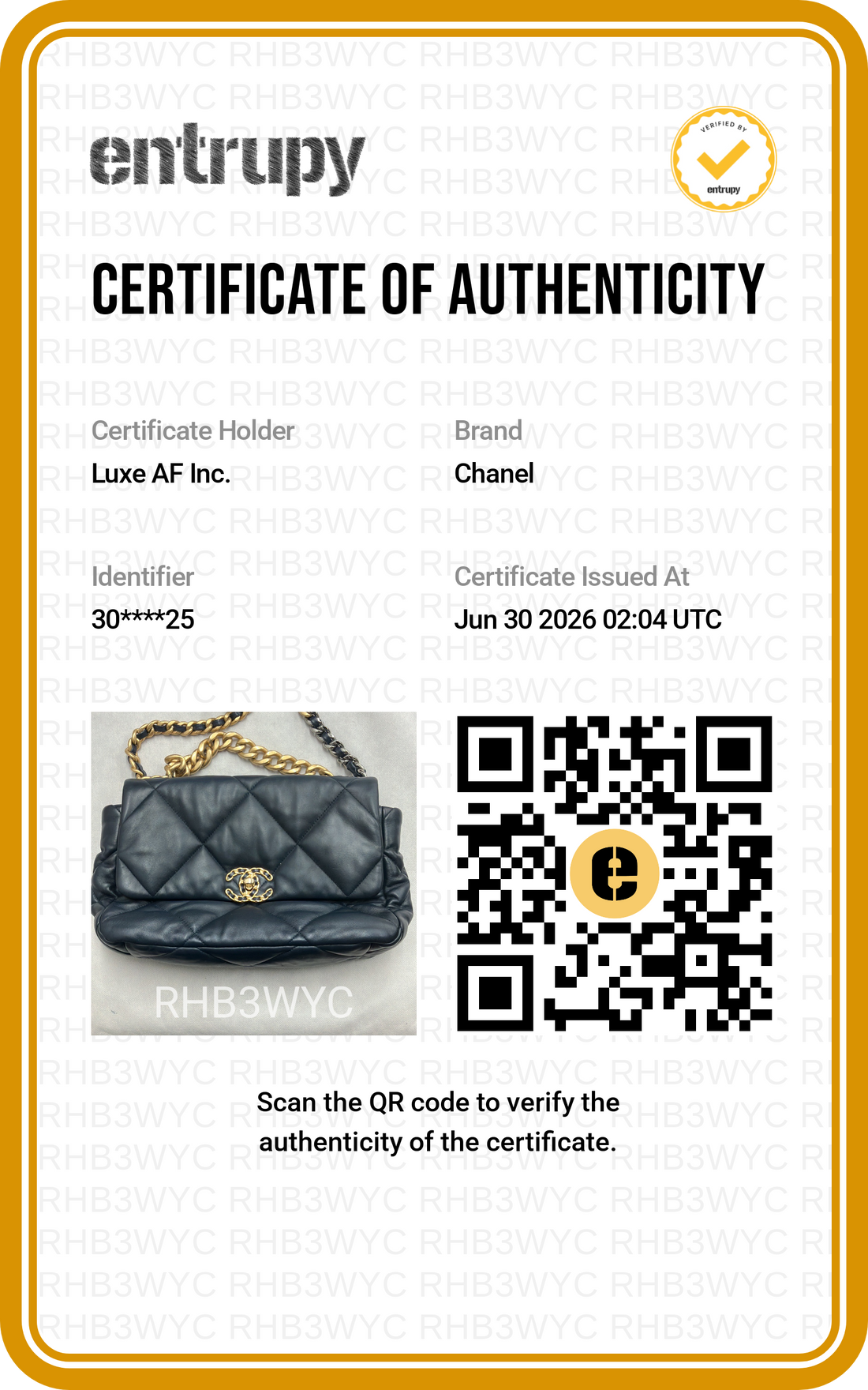 Chanel 19Bag Navy Quilted Leather Medium Size Shoulder Bag(30***25) CC2379