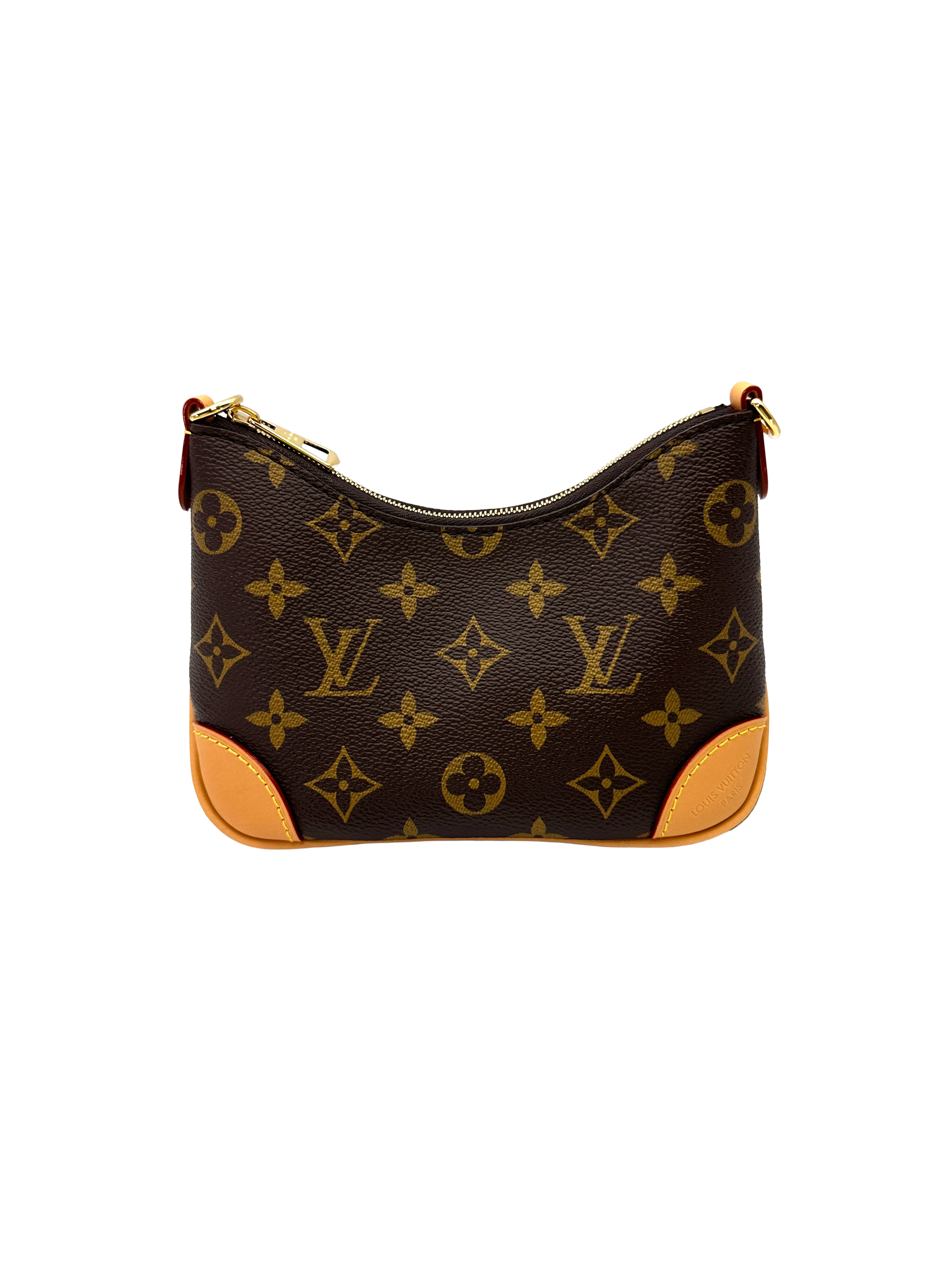 Louis Vuitton Bunlogne Monogram Canvas Shoulder Bag With Brown Cowhide Leather Trim LVQ