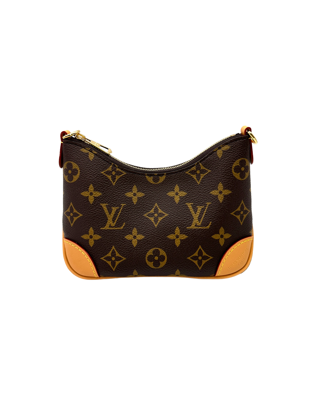 Louis Vuitton Bunlogne Monogram Canvas Shoulder Bag With Brown Cowhide Leather Trim LVQ