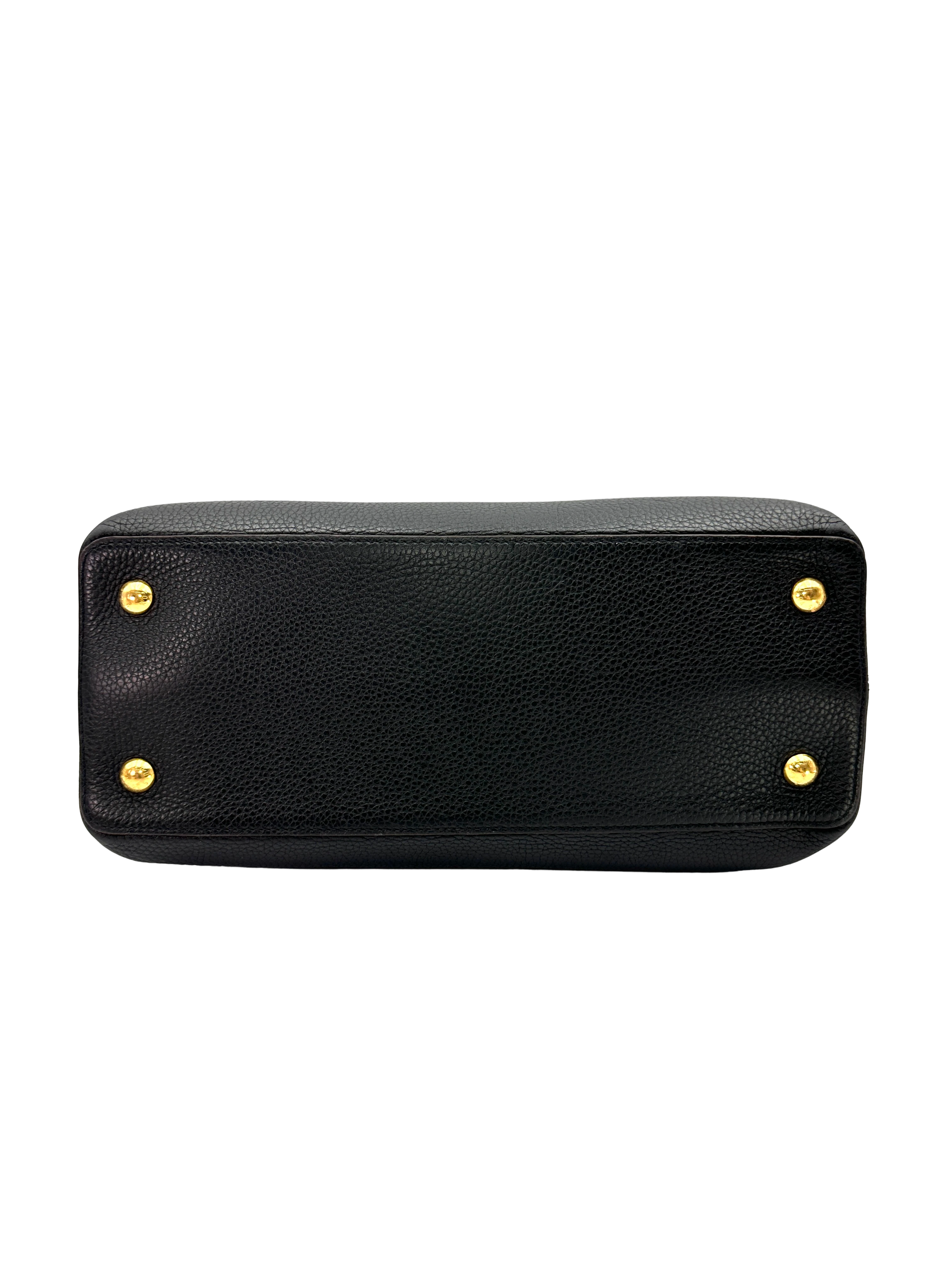 Louis Vuitton Capucines MM Black Taurillon Leather Handle Bag LV3175