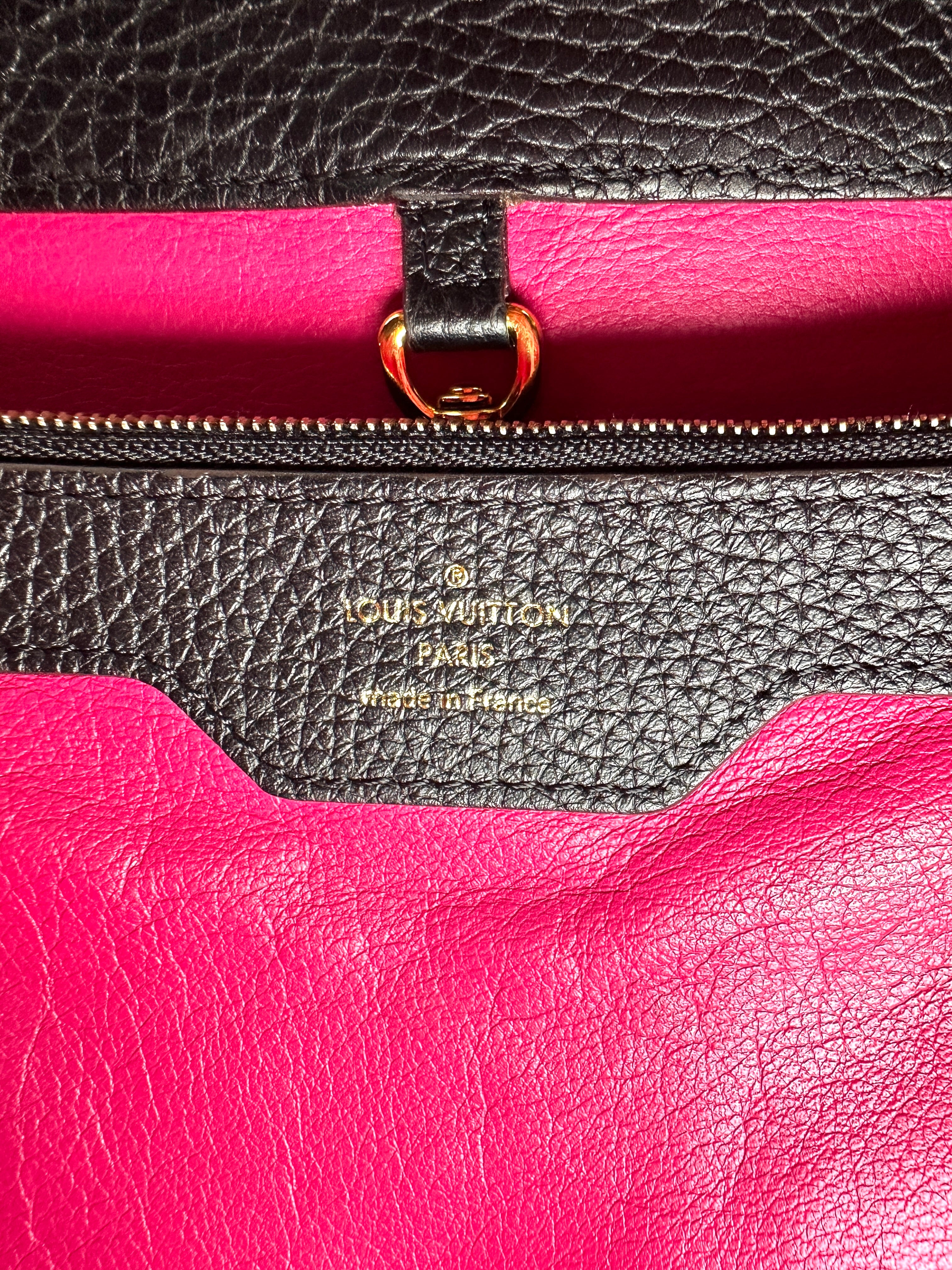 Louis Vuitton Capucines MM Black Taurillon Leather Handle Bag LV3175