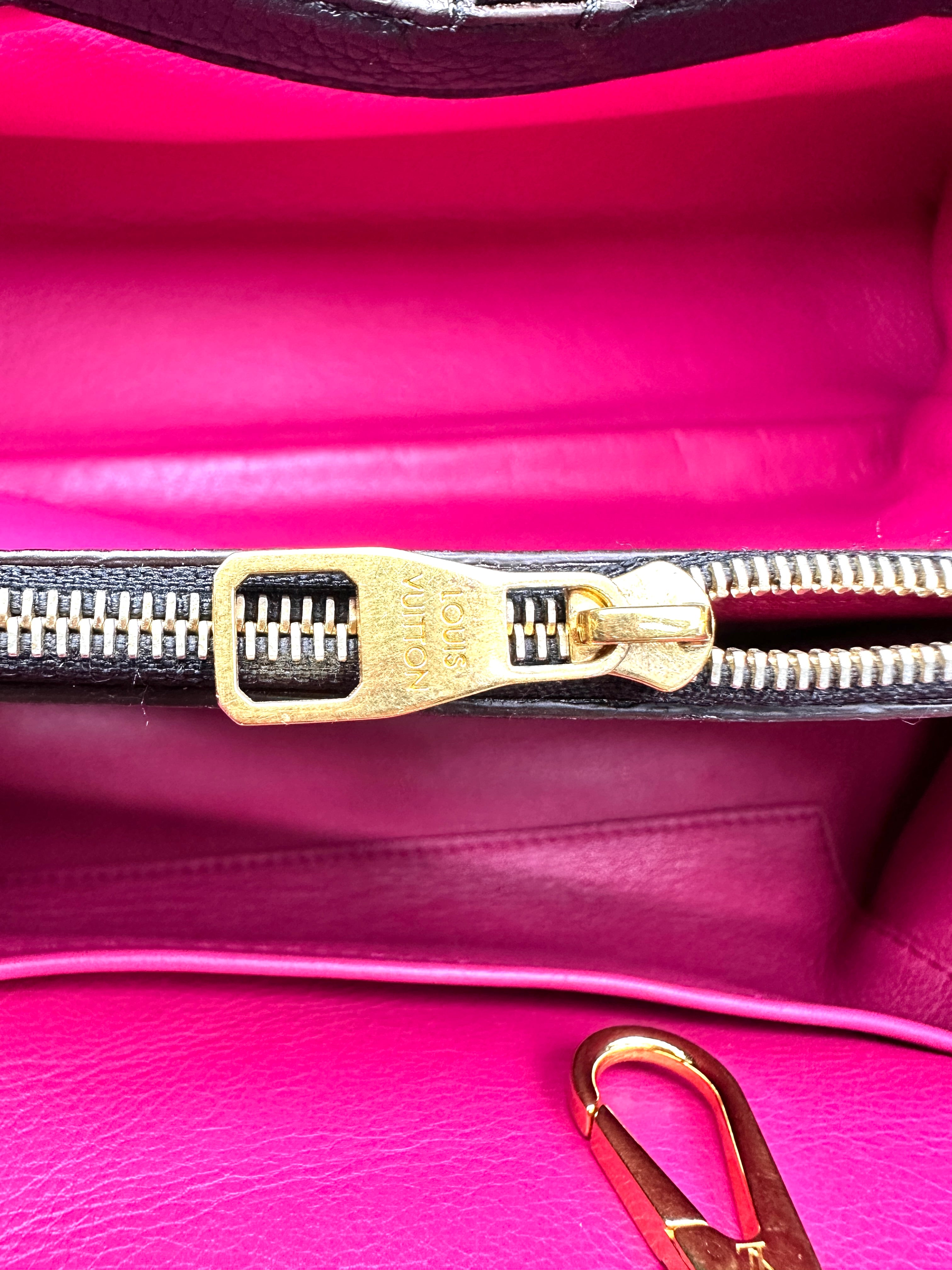 Louis Vuitton Capucines MM Black Taurillon Leather Handle Bag LV3175