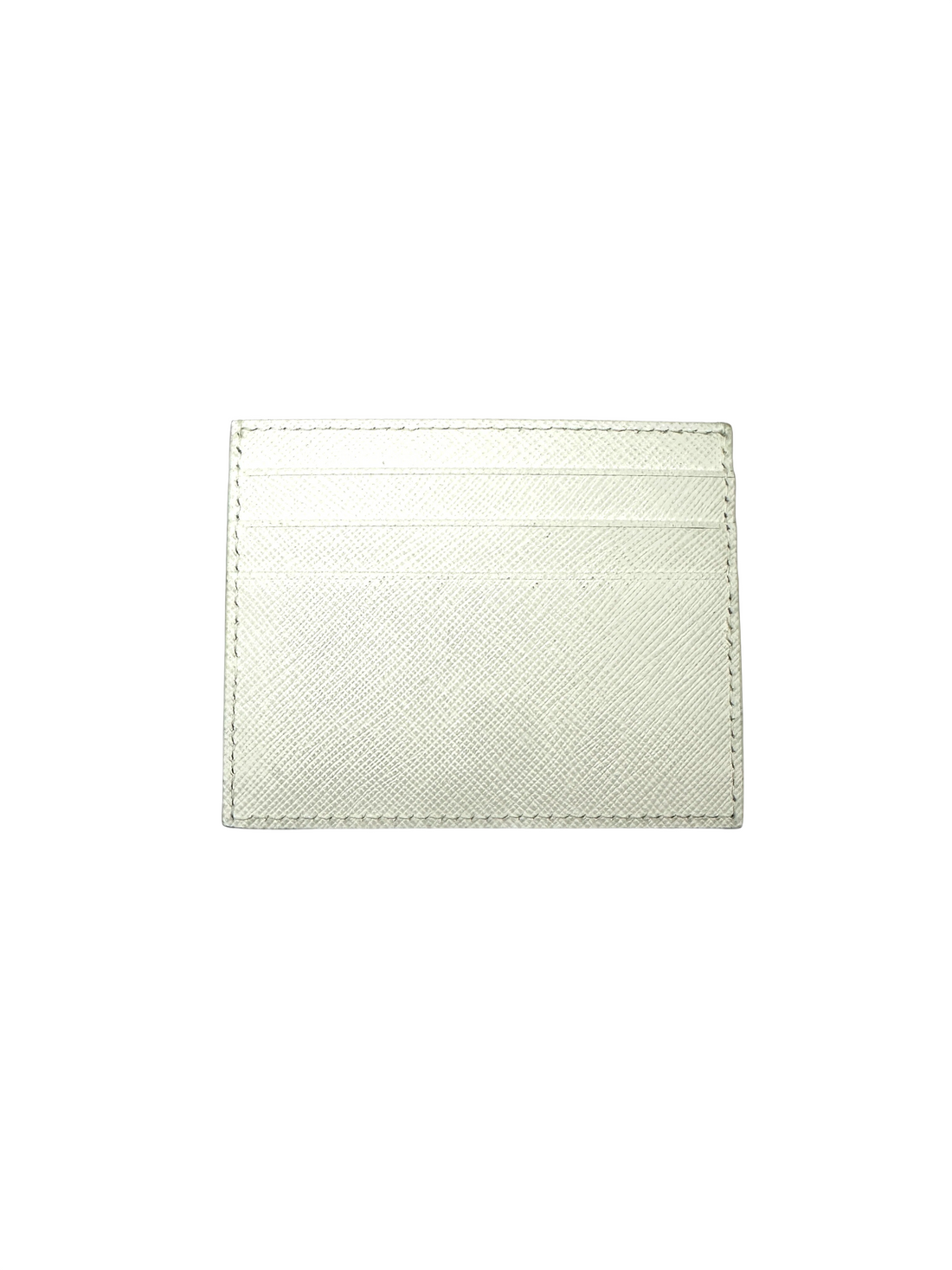 Prada White Saffiano Leather Card Holder PR528