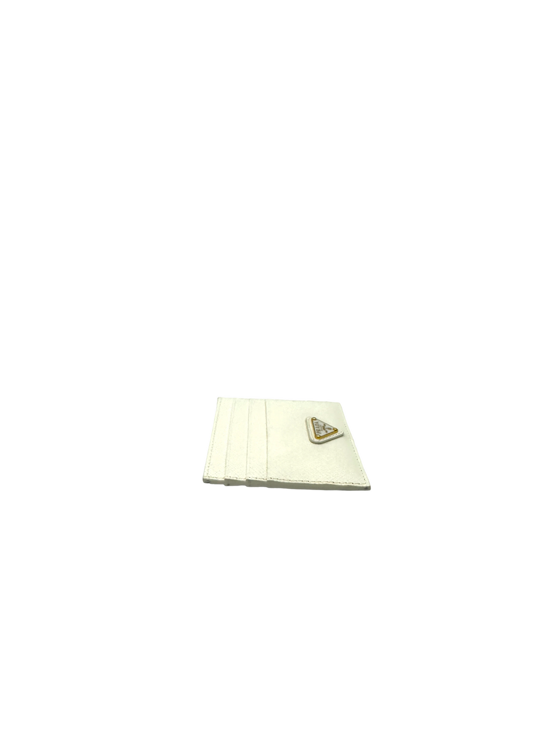 Prada White Saffiano Leather Card Holder PR528