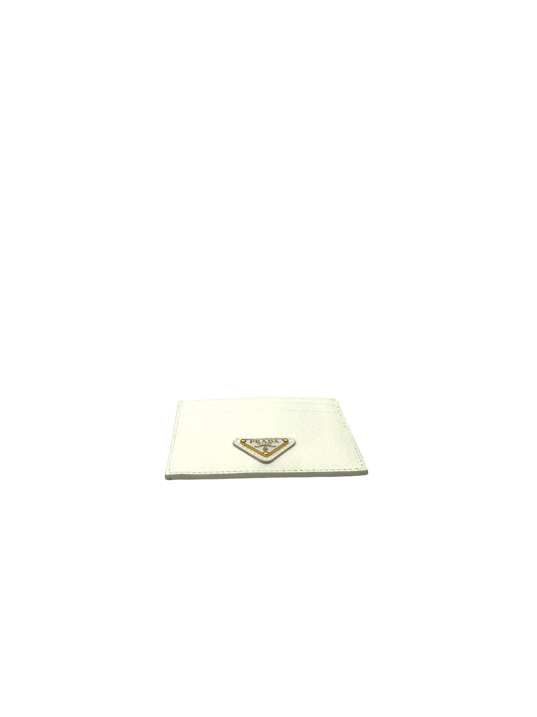 Prada White Saffiano Leather Card Holder PR528