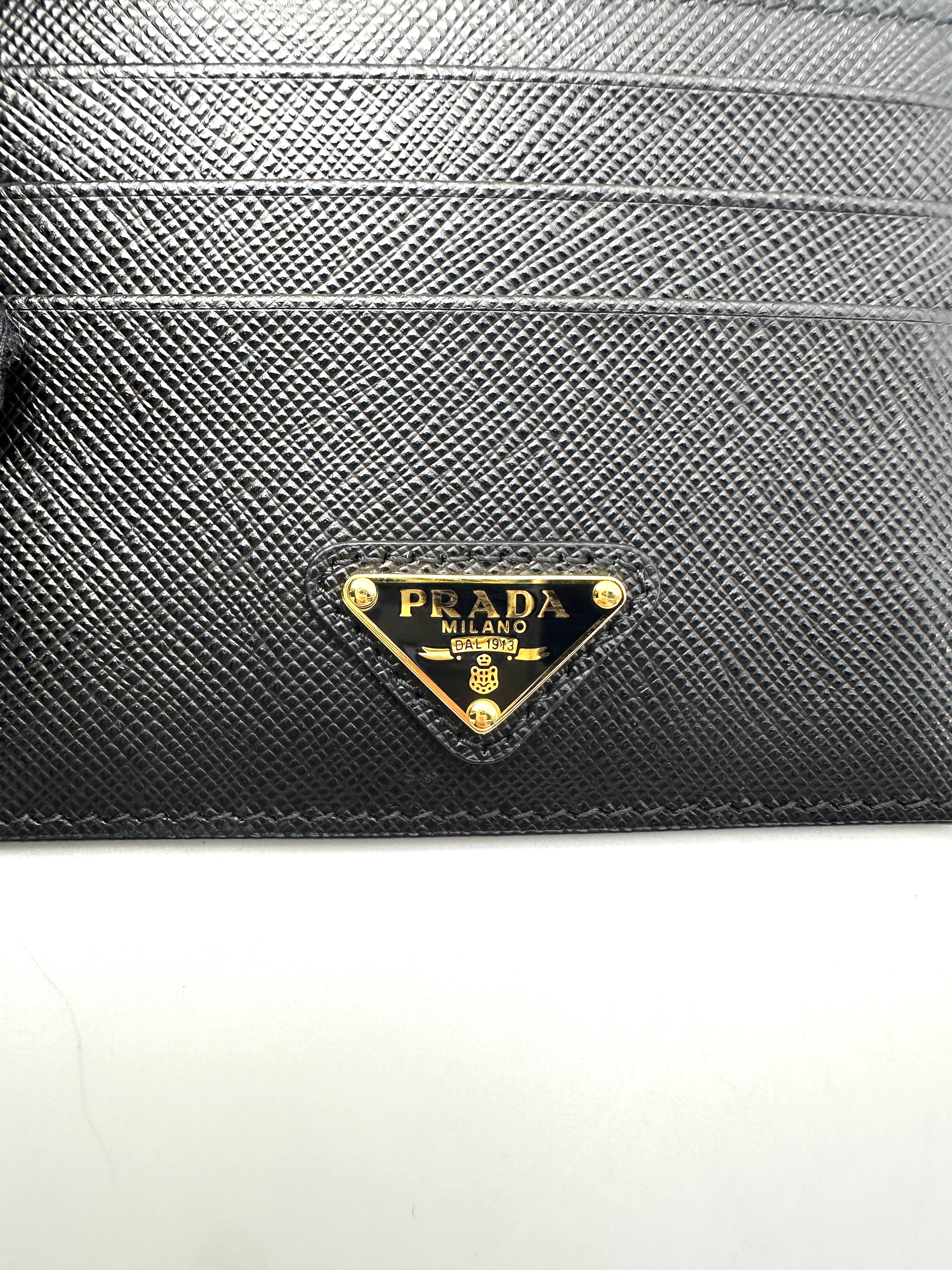 Prada Black Saffiano Leather Card Holder PR529