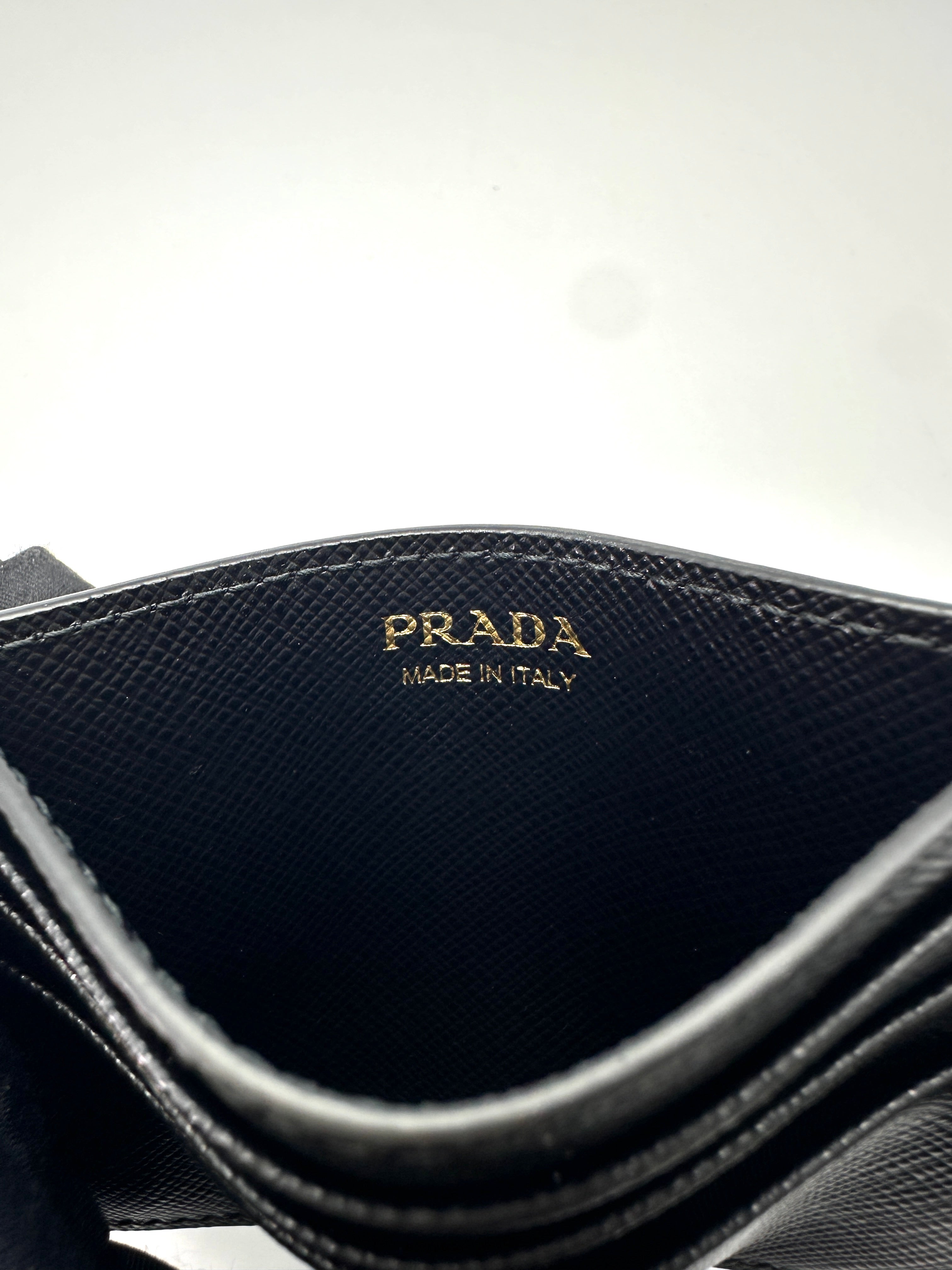 Prada Black Saffiano Leather Card Holder PR529