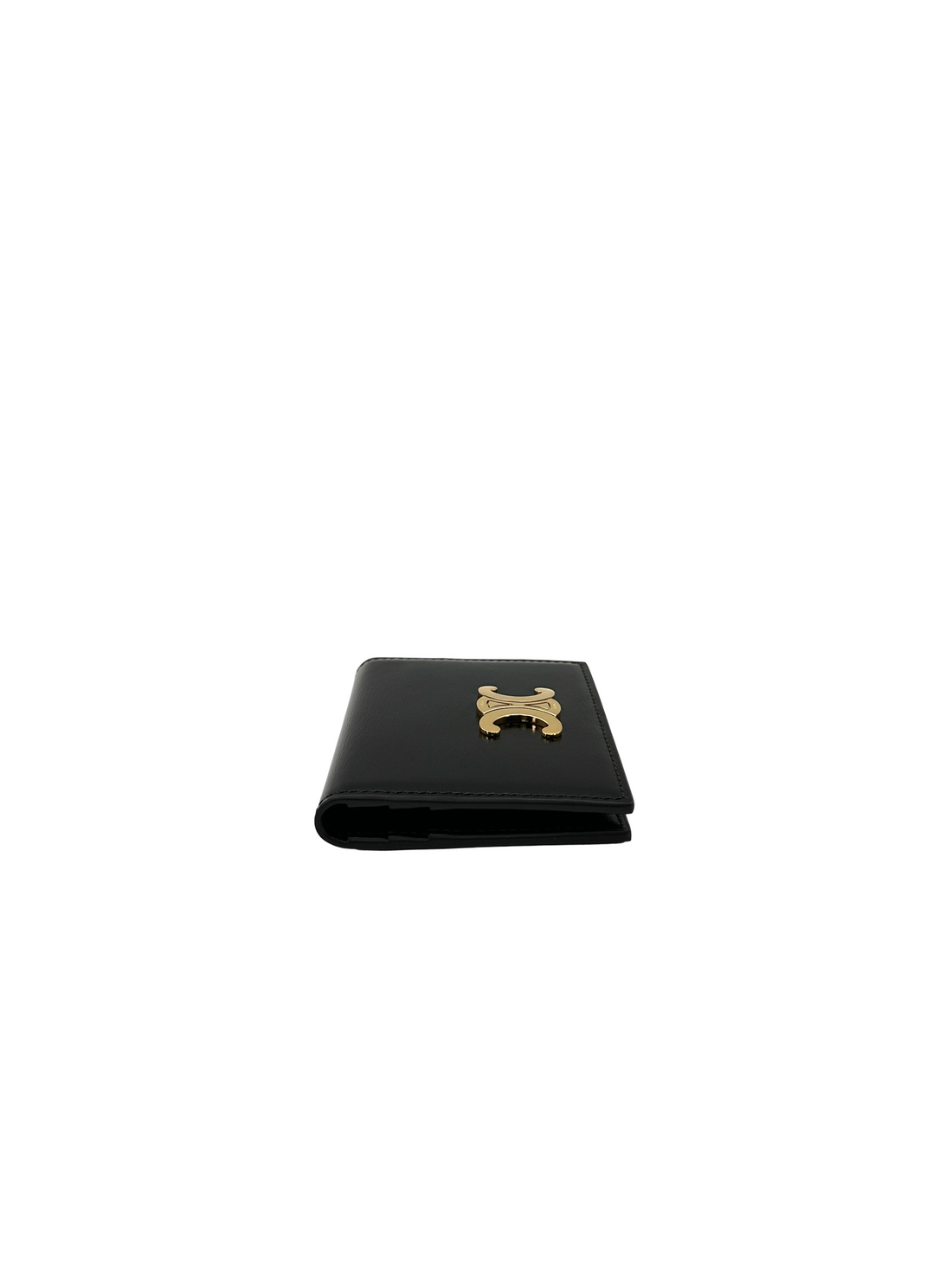Celine Triomphe Black Shiny Leather Card Holder CE183