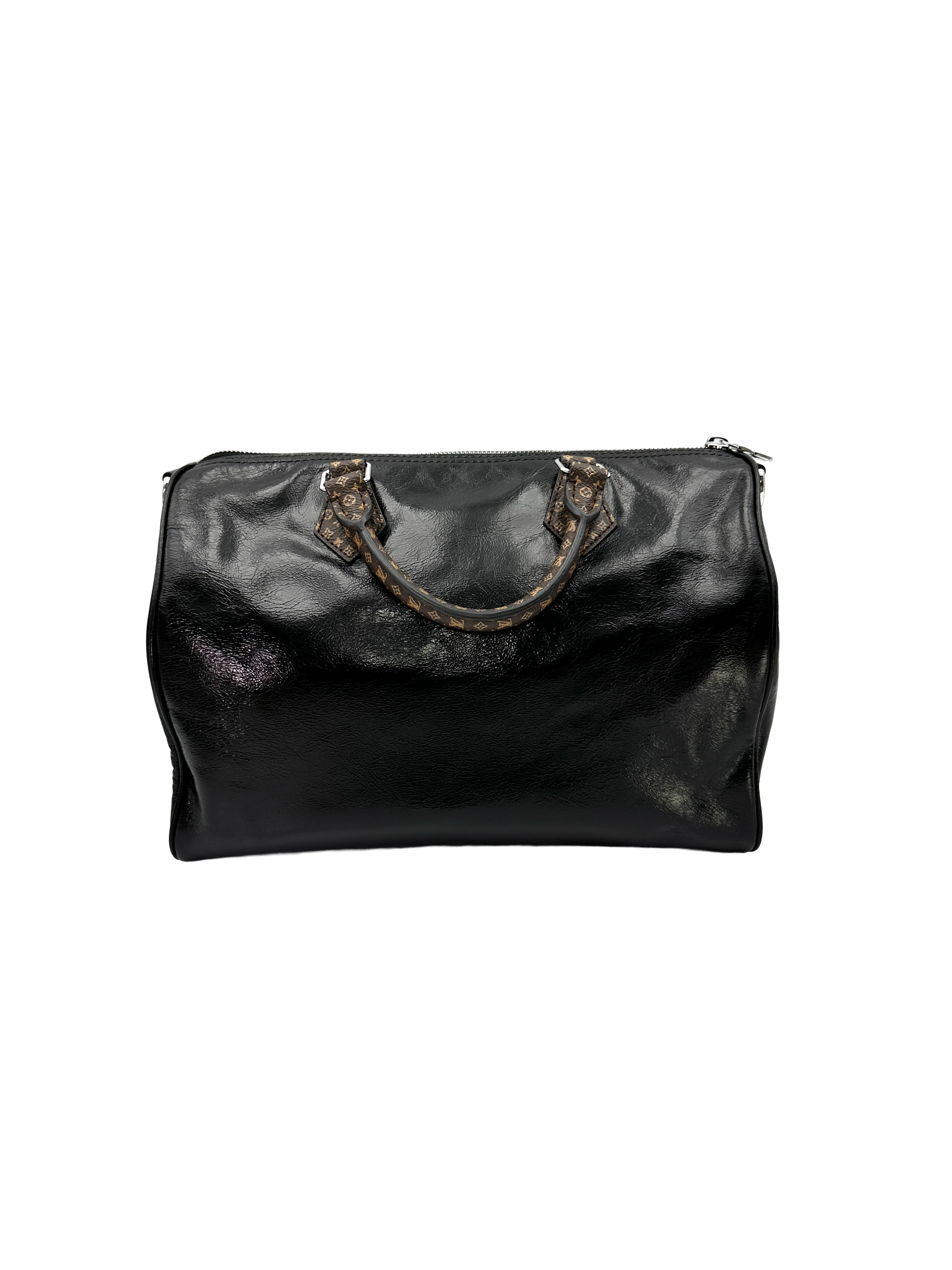 Louis Vuitton Speedy30 Black Lambskin Handle Bag LV3172