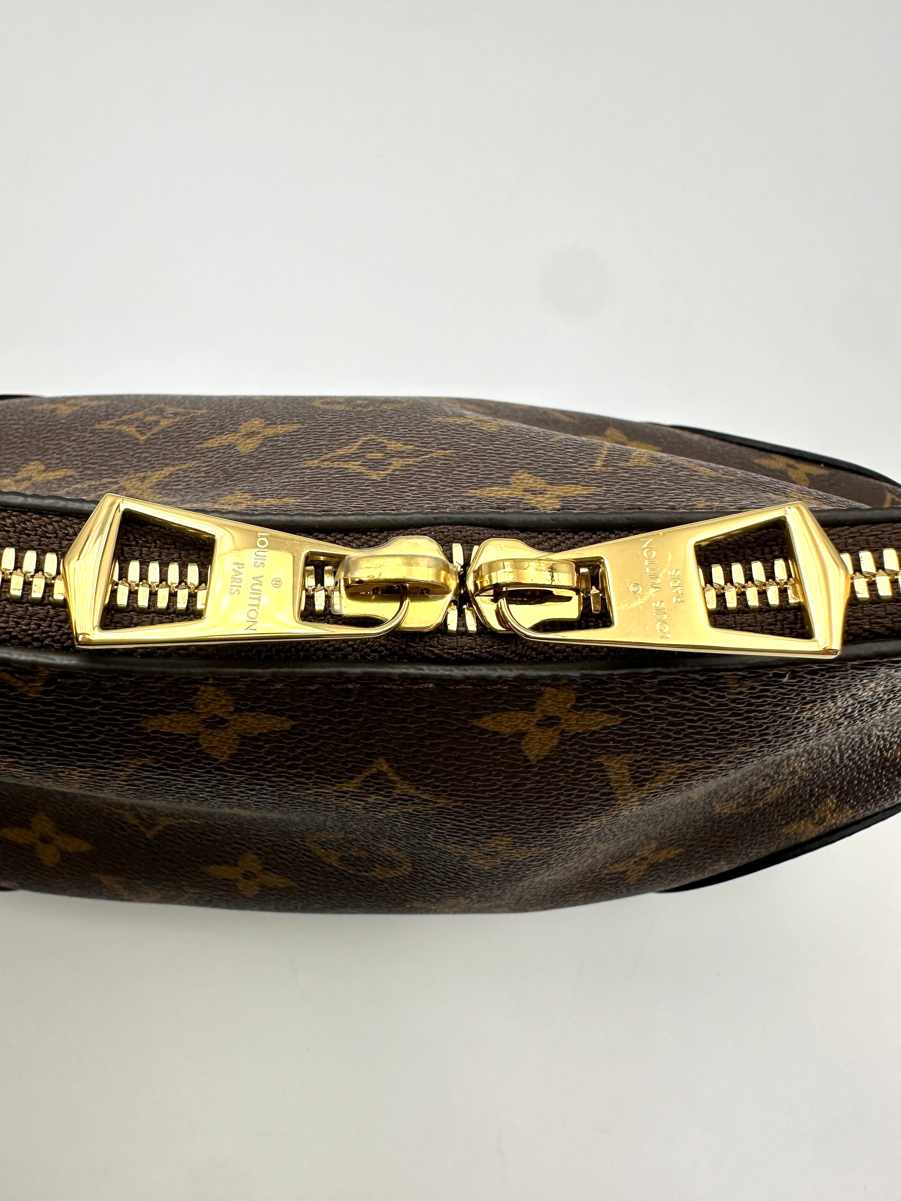 Louis Vuitton Bunlogne Monogram Canvas Shoulder Bag With Black Cowhide Leather Trim LV3173