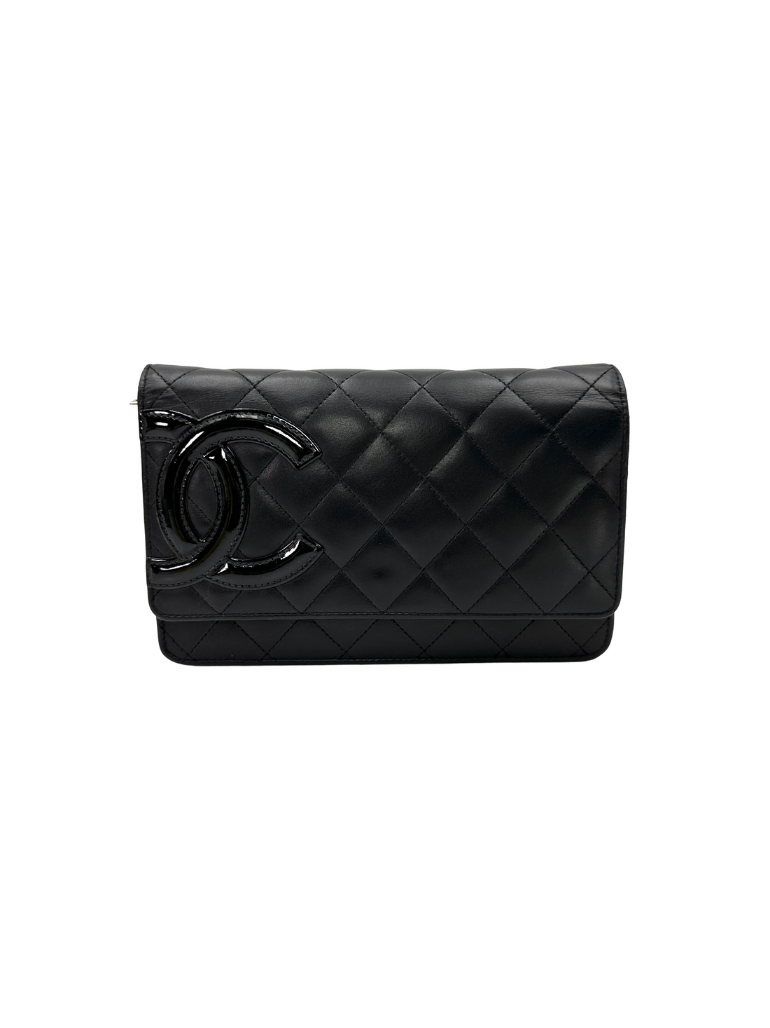 Chanel Cambon Line Black Quilted Leather Wallet On Chain(16***13) CC2395