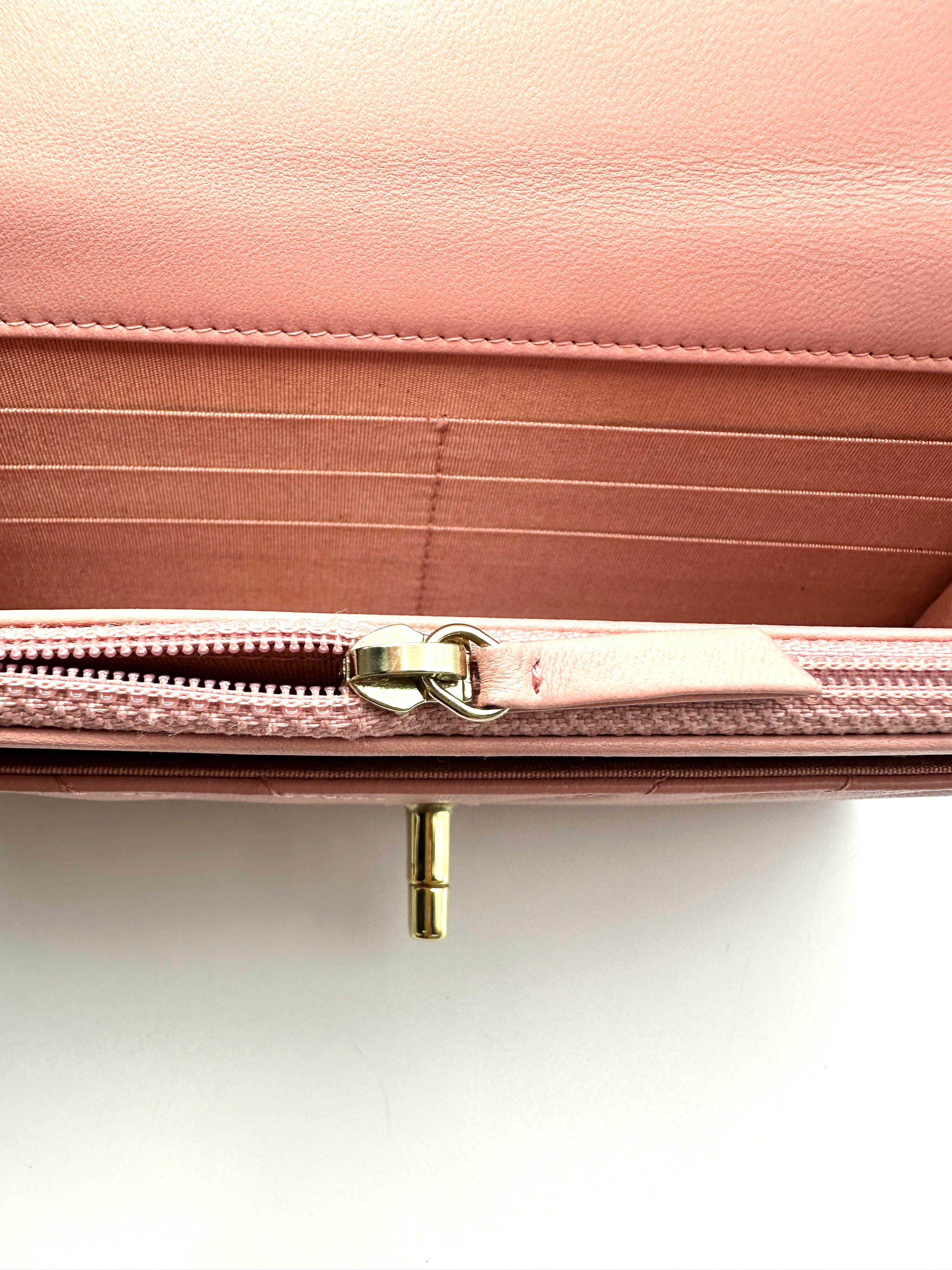 Chanel Trendy CC Pink Chevron Quilted Lambskin Wallet On Chain(25***96) CC2396