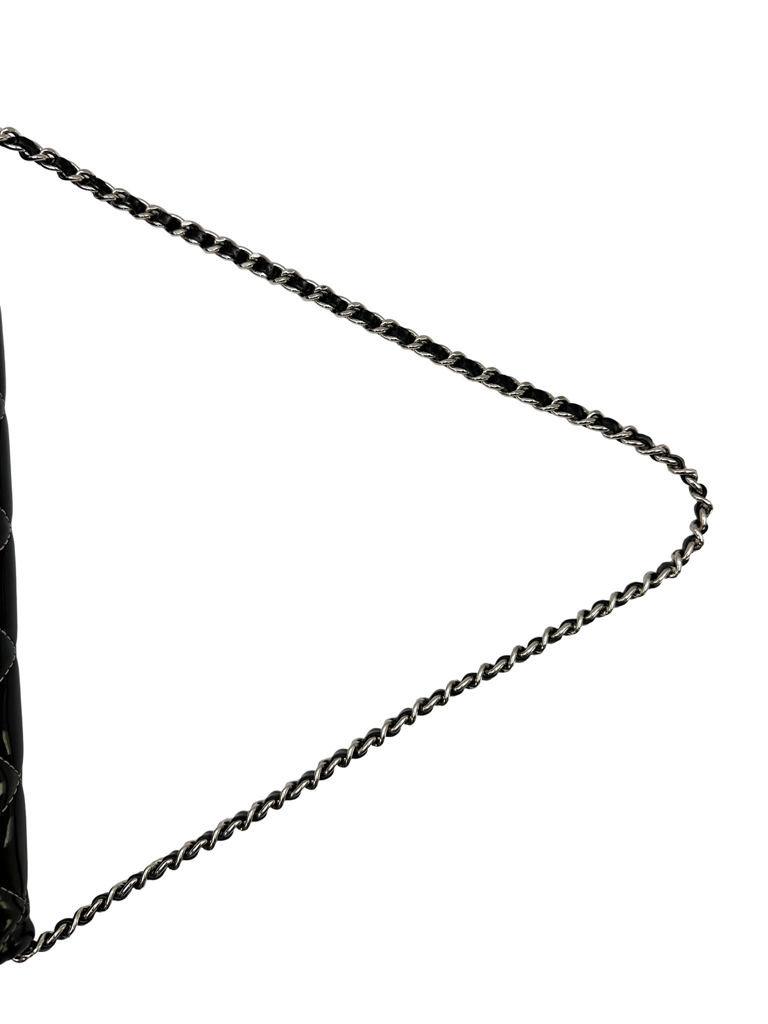 Chanel Classic Flap Black Quilted Patent Leather Jumbo Shoulder Bag With Silver Buckle(17***93) CC2401