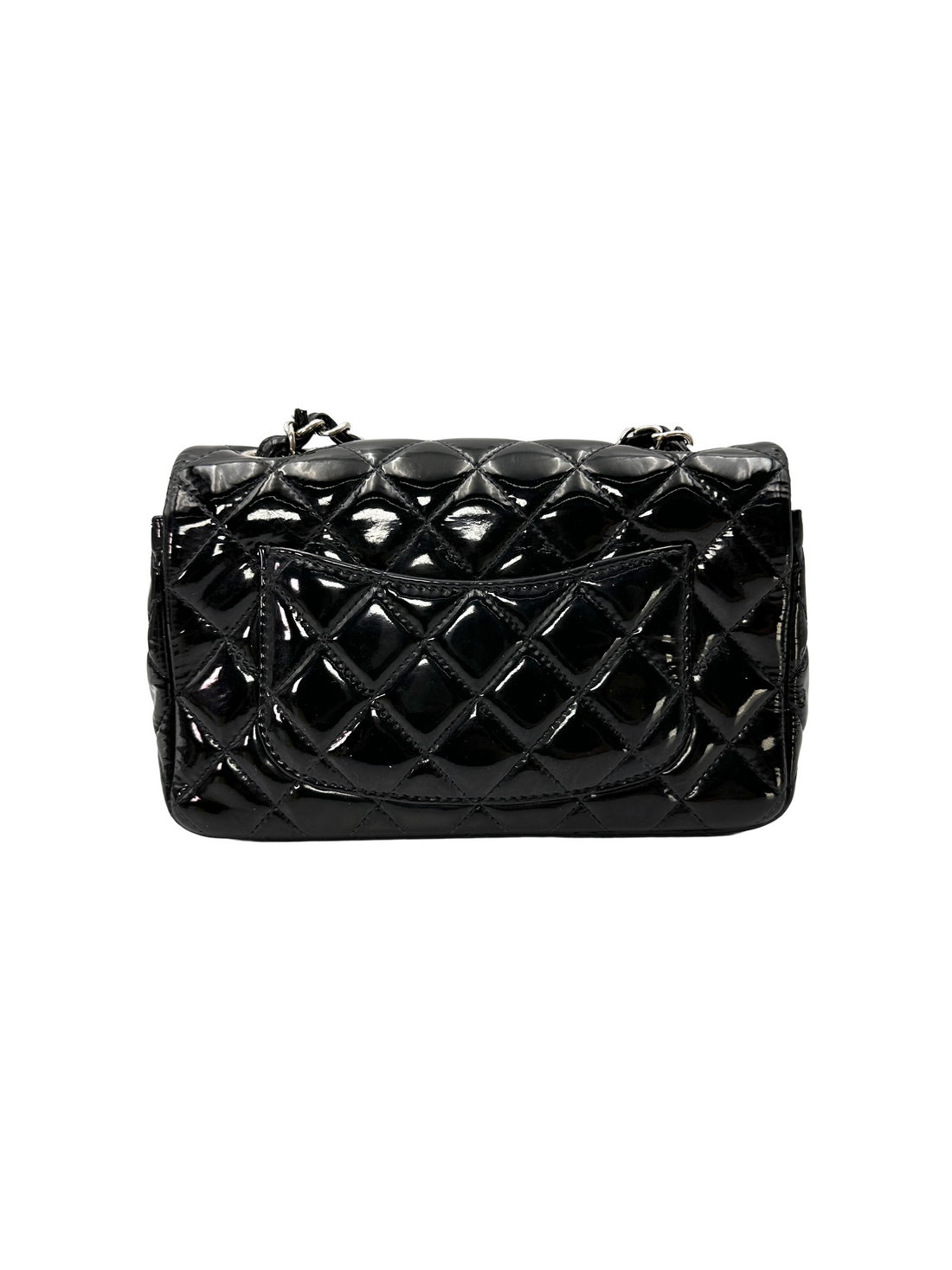 Chanel Classic Flap Black Quilted Patent Leather Mini Shoulder Bag(19***87) CC2400