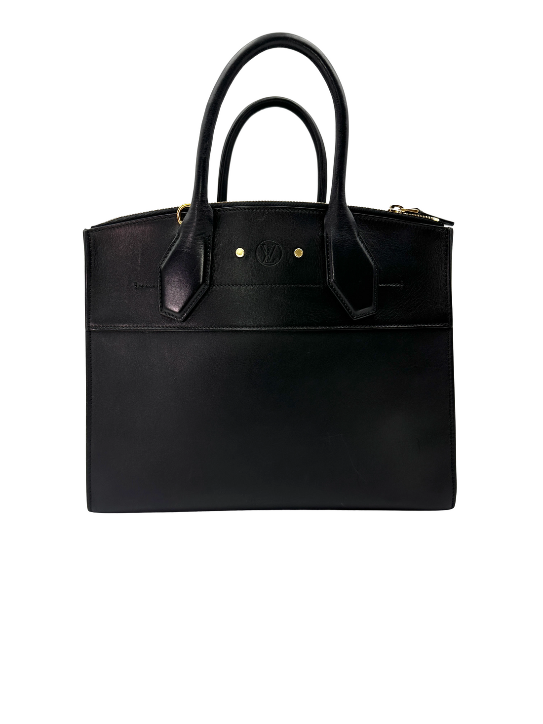 Louis Vuitton City Steamer Black Taurillon Leather Handle Bag LV3178