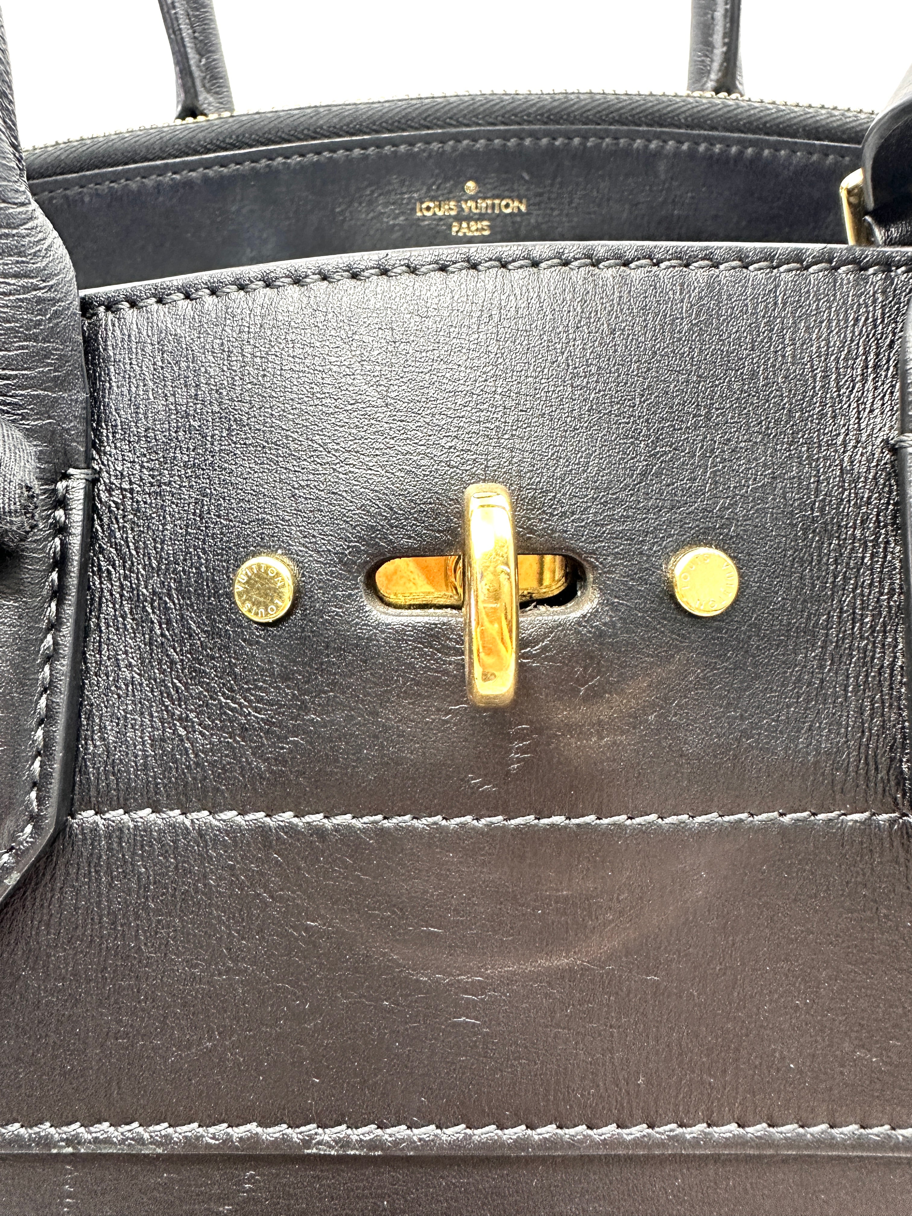 Louis Vuitton City Steamer Black Taurillon Leather Handle Bag LV3178