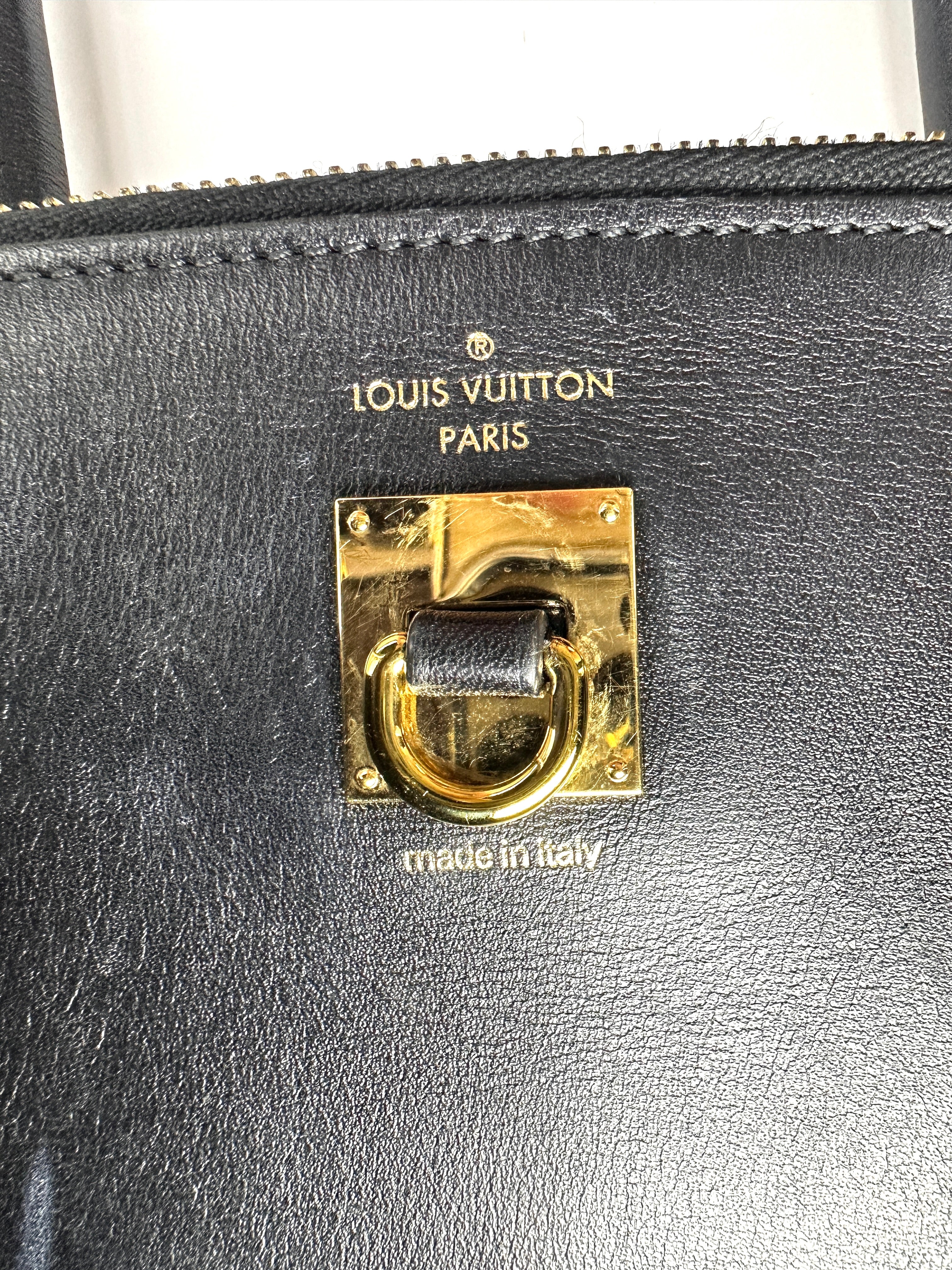 Louis Vuitton City Steamer Black Taurillon Leather Handle Bag LV3178