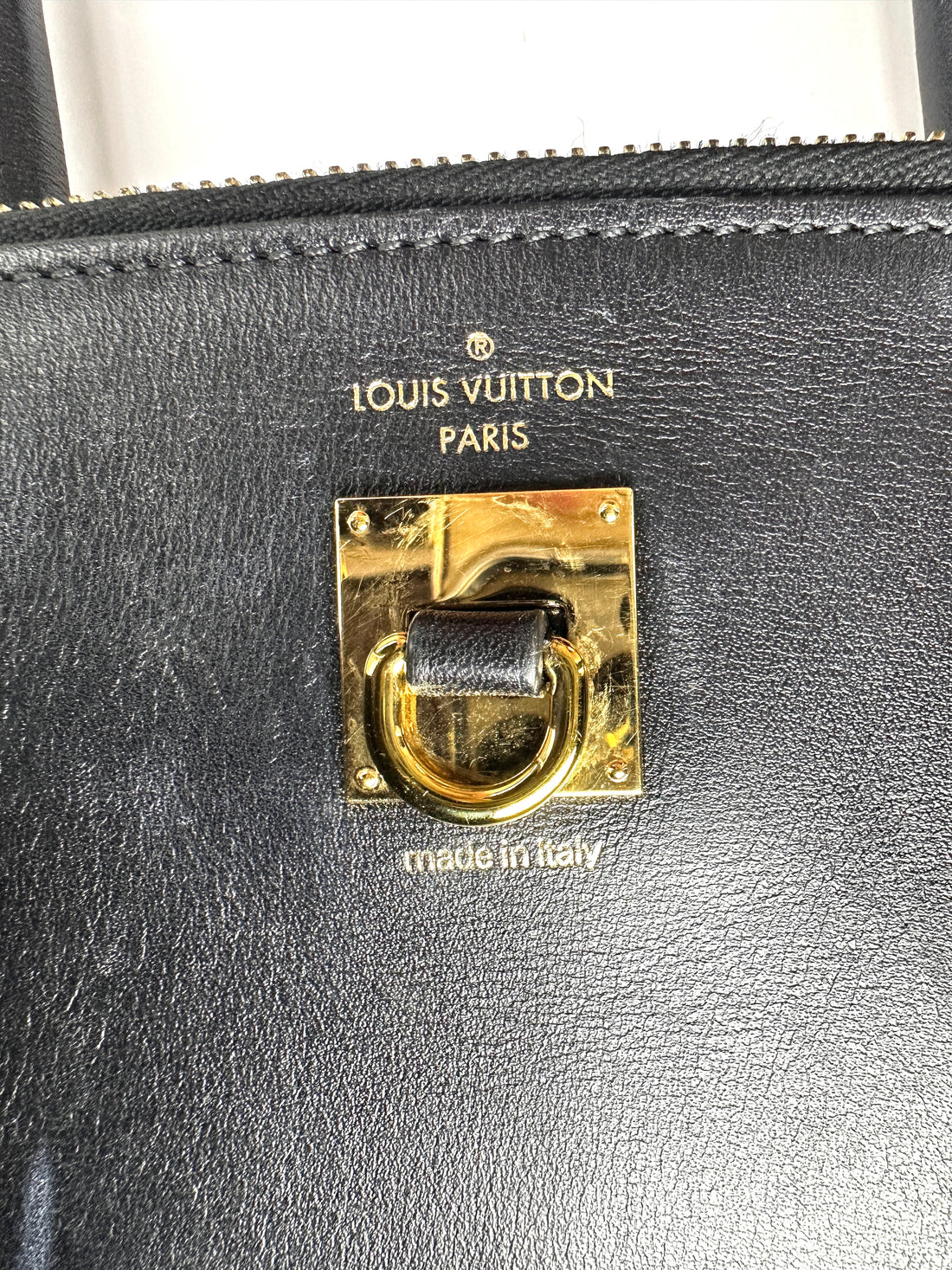 Louis Vuitton City Steamer Black Taurillon Leather Handle Bag LV3178