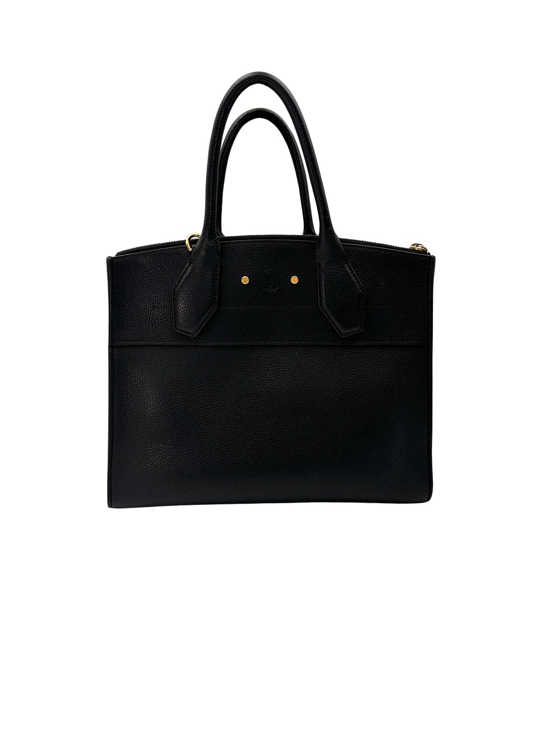 Louis Vuitton City Steamer Black Taurillon Leather Handle Bag LV3177