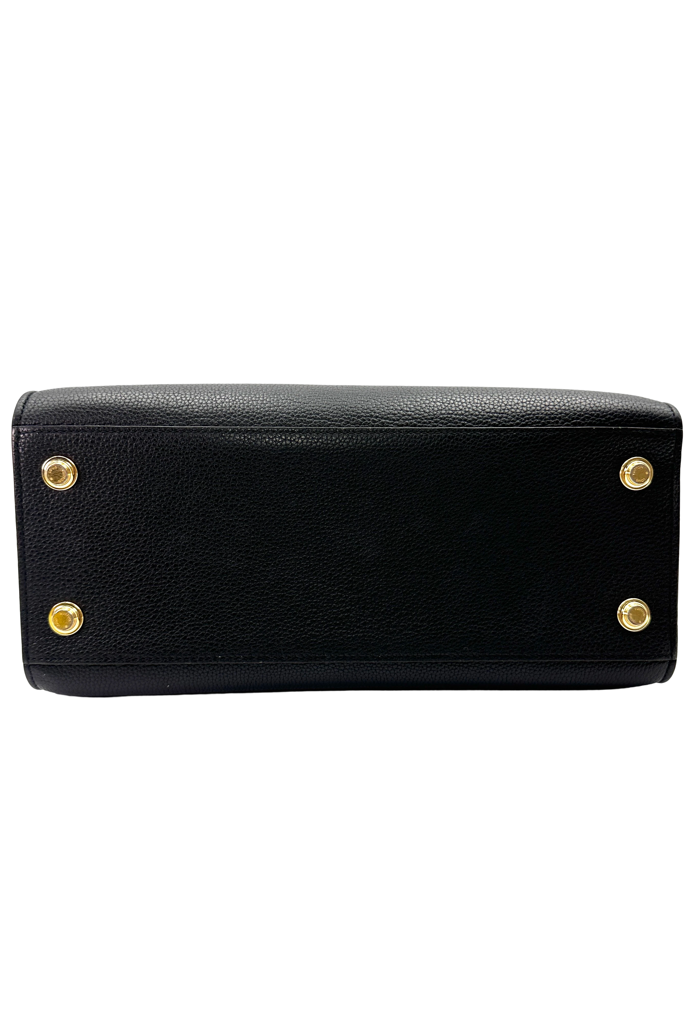 Louis Vuitton City Steamer Black Taurillon Leather Handle Bag LV3177