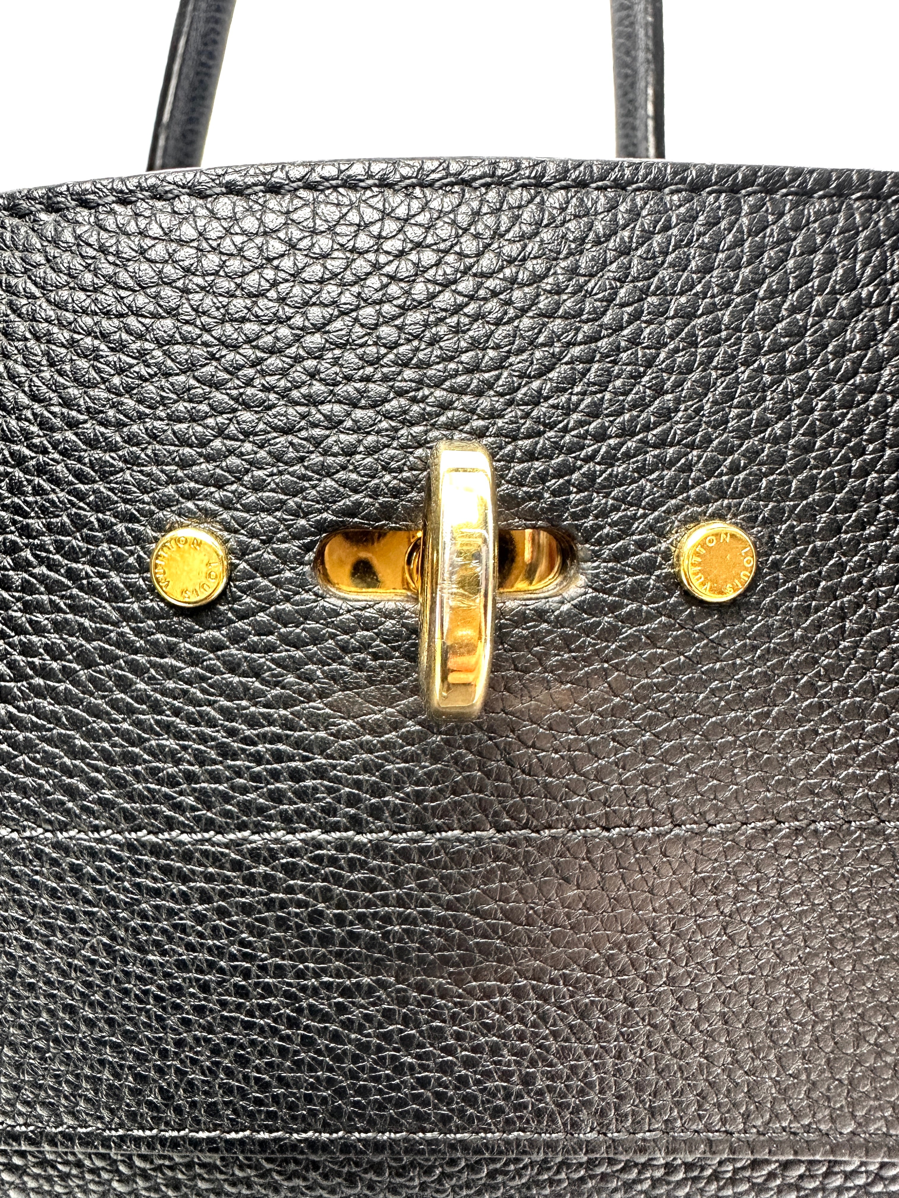 Louis Vuitton City Steamer Black Taurillon Leather Handle Bag LV3177