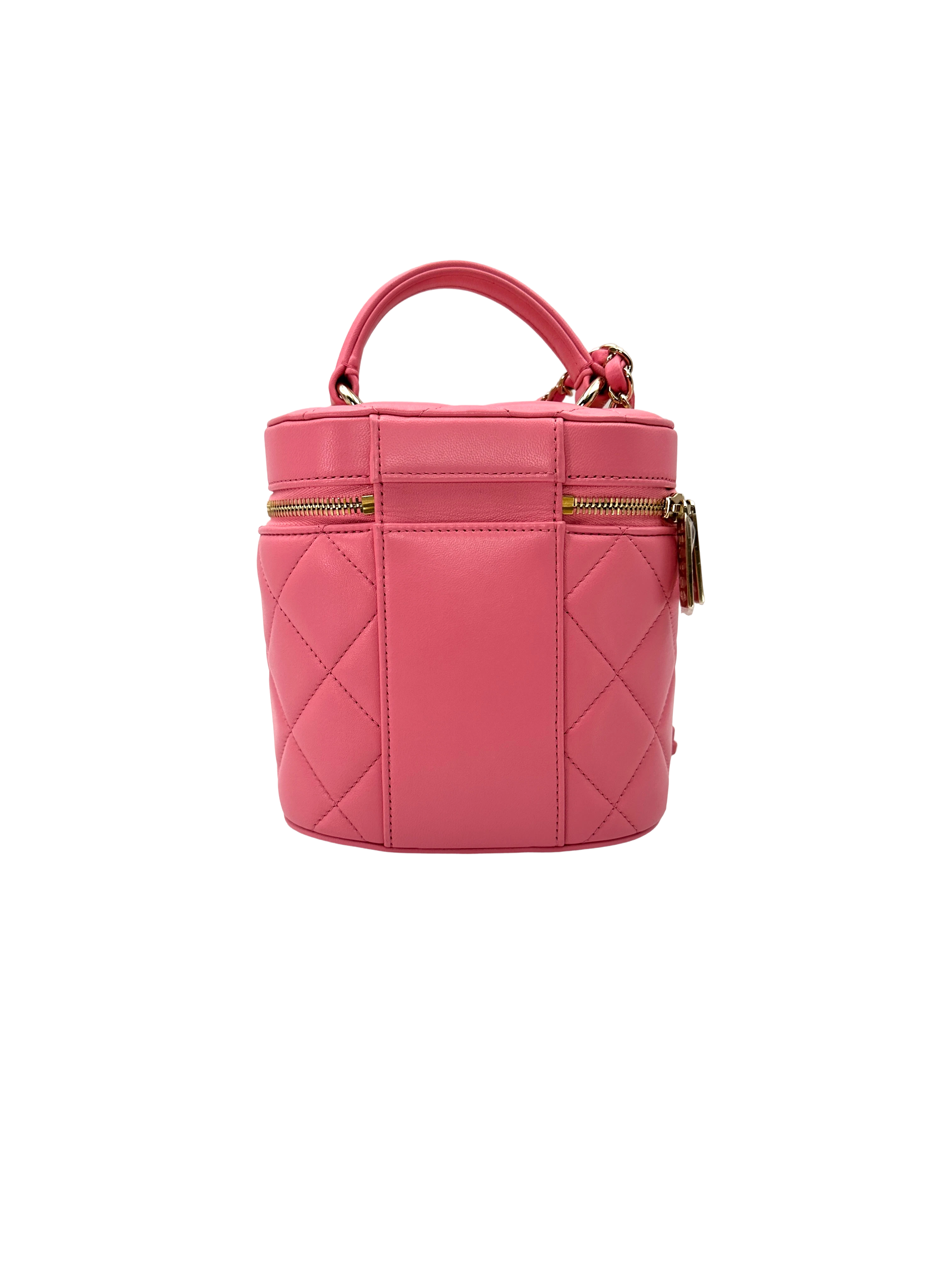Chanel Trendy CC Pink Quilted Leather Top Handle Vanity Case(30***31) CC2397