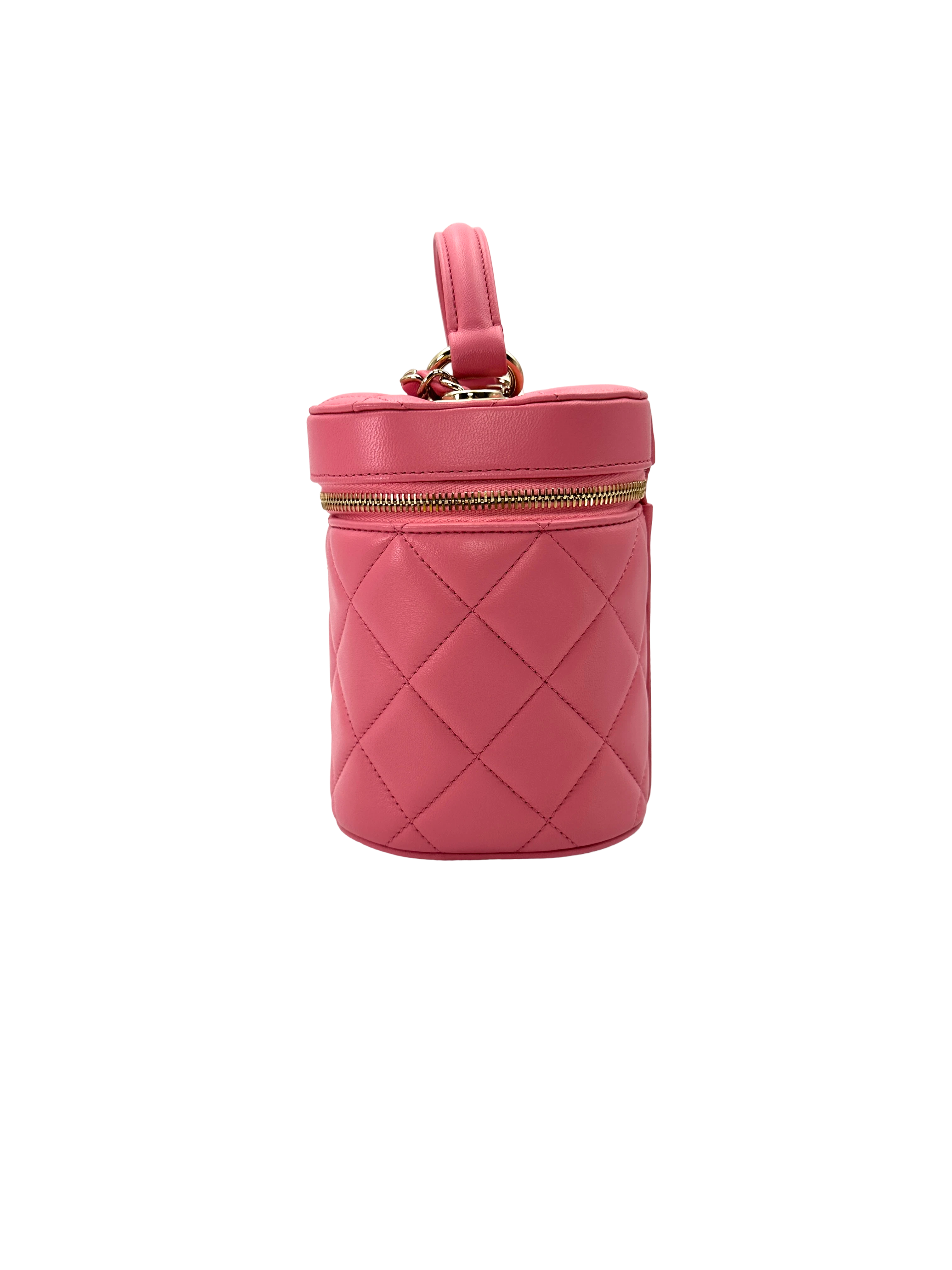 Chanel Trendy CC Pink Quilted Leather Top Handle Vanity Case(30***31) CC2397