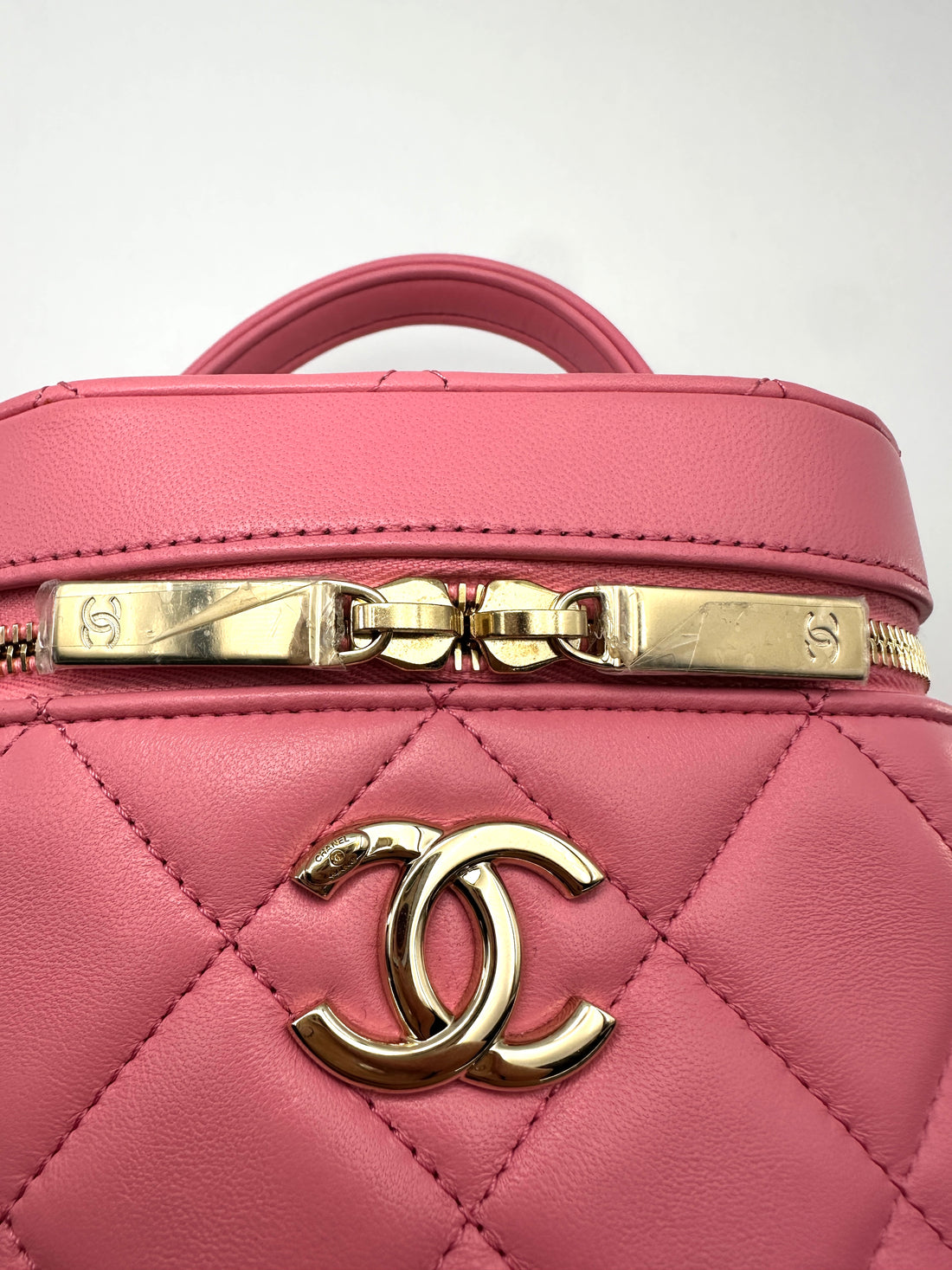 Chanel Trendy CC Pink Quilted Leather Top Handle Vanity Case(30***31) CC2397
