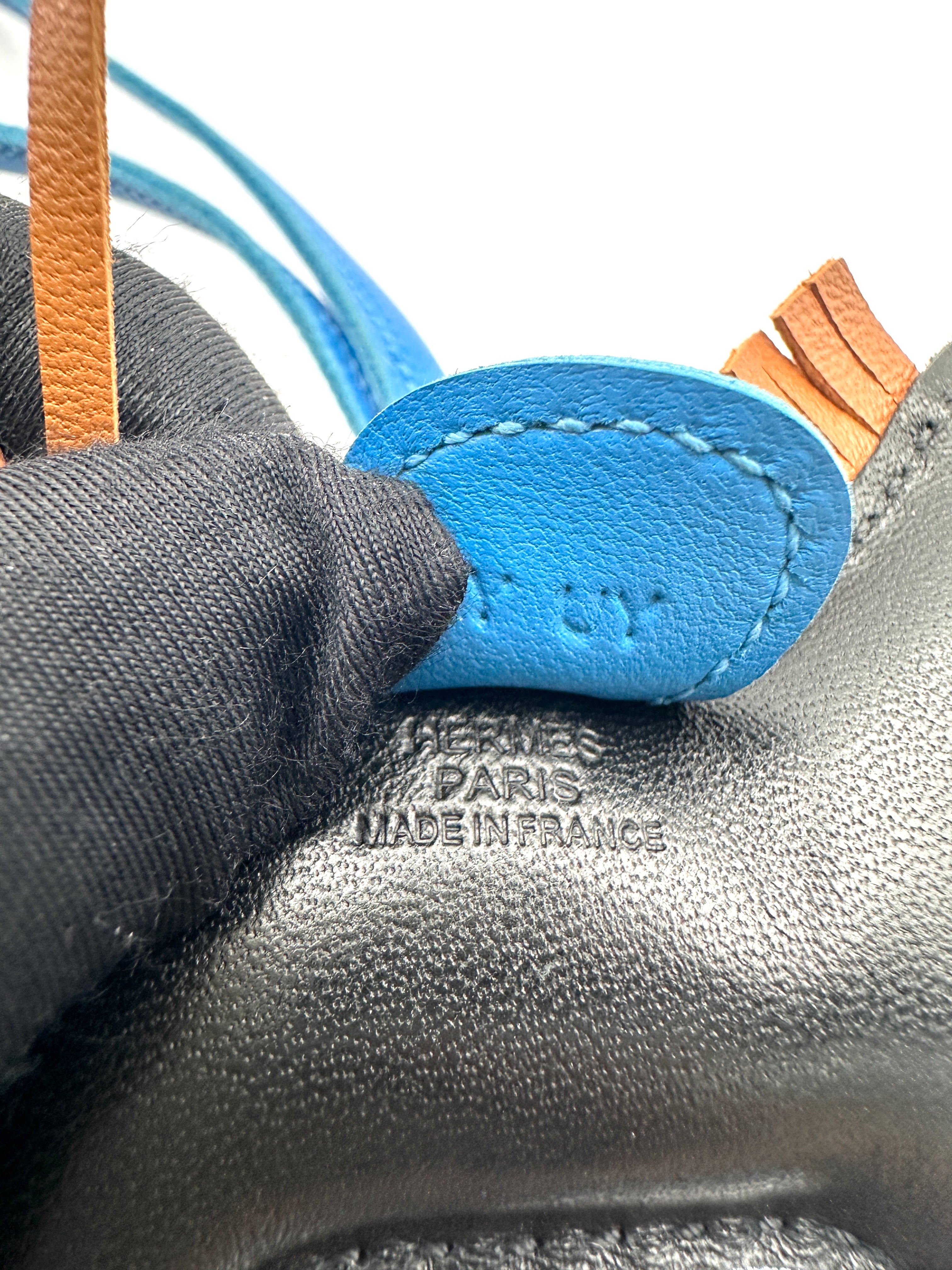 Hermes Rodeo Black/Blue Bag Charm HRF