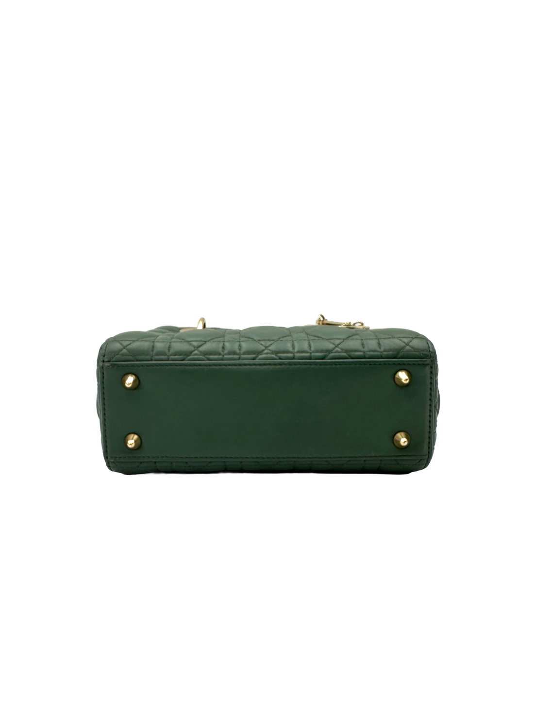 Christian Dior Lady Dior Green Cannage Leather Handle Bag DR857