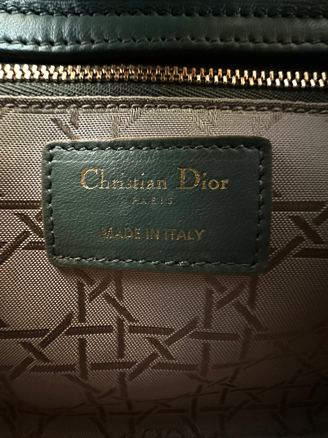 Christian Dior Lady Dior Green Cannage Leather Handle Bag DR857