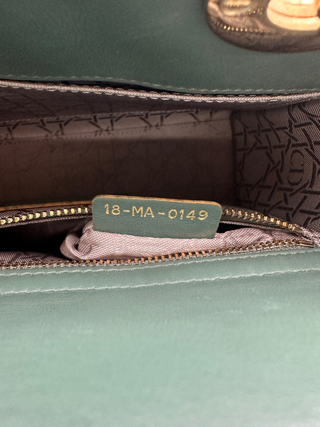 Christian Dior Lady Dior Green Cannage Leather Handle Bag DR857