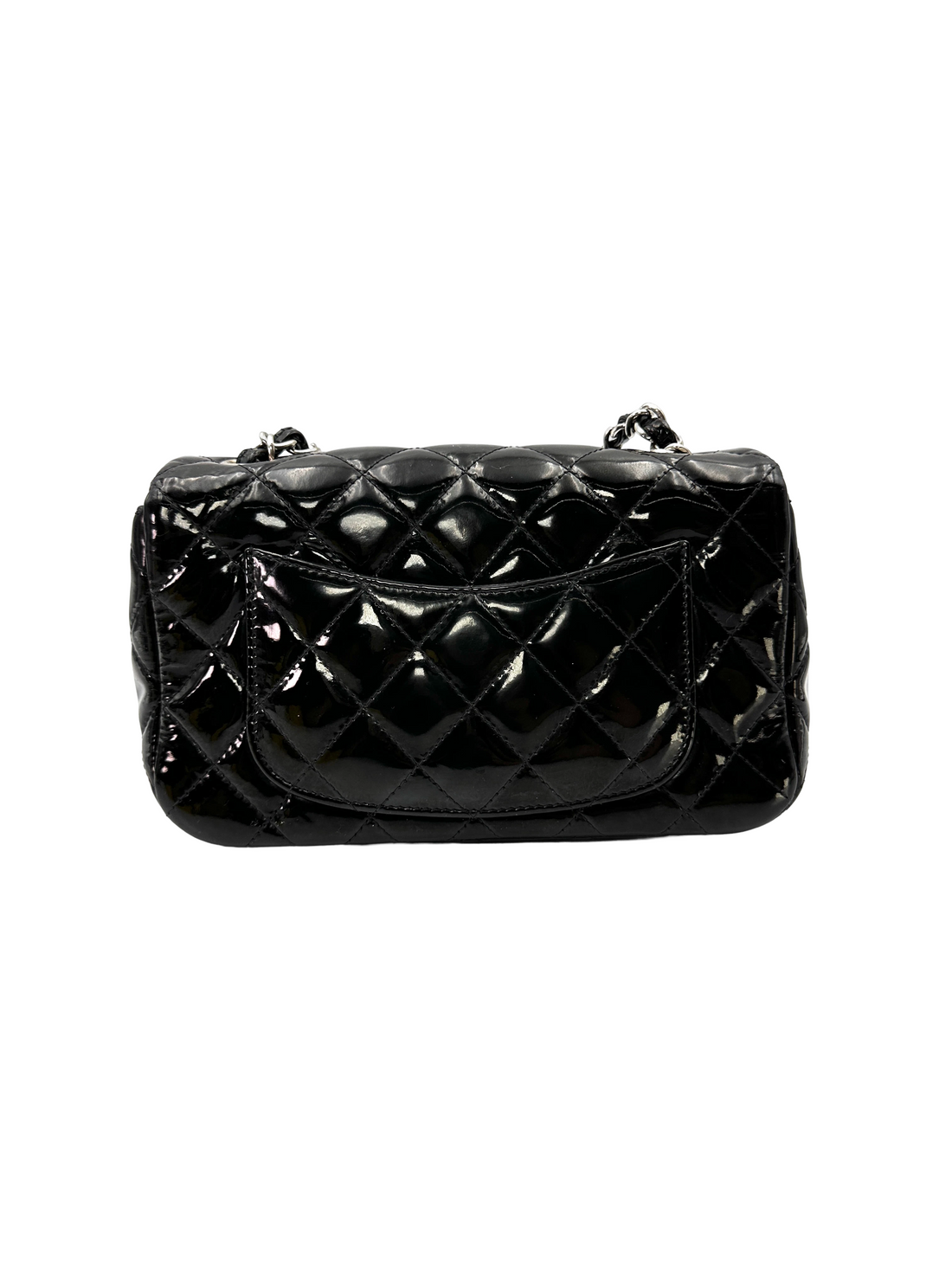 Chanel Classic Flap Black Quilted Patent Leather Mini Shoulder Bag(20***69) CC2402