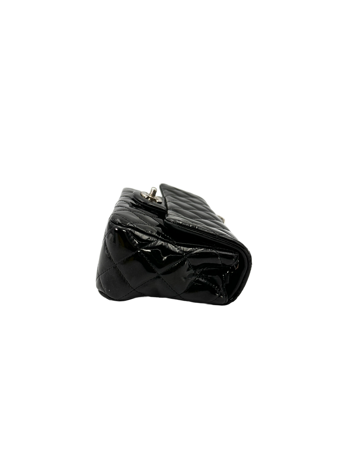 Chanel Classic Flap Black Quilted Patent Leather Mini Shoulder Bag(20***69) CC2402