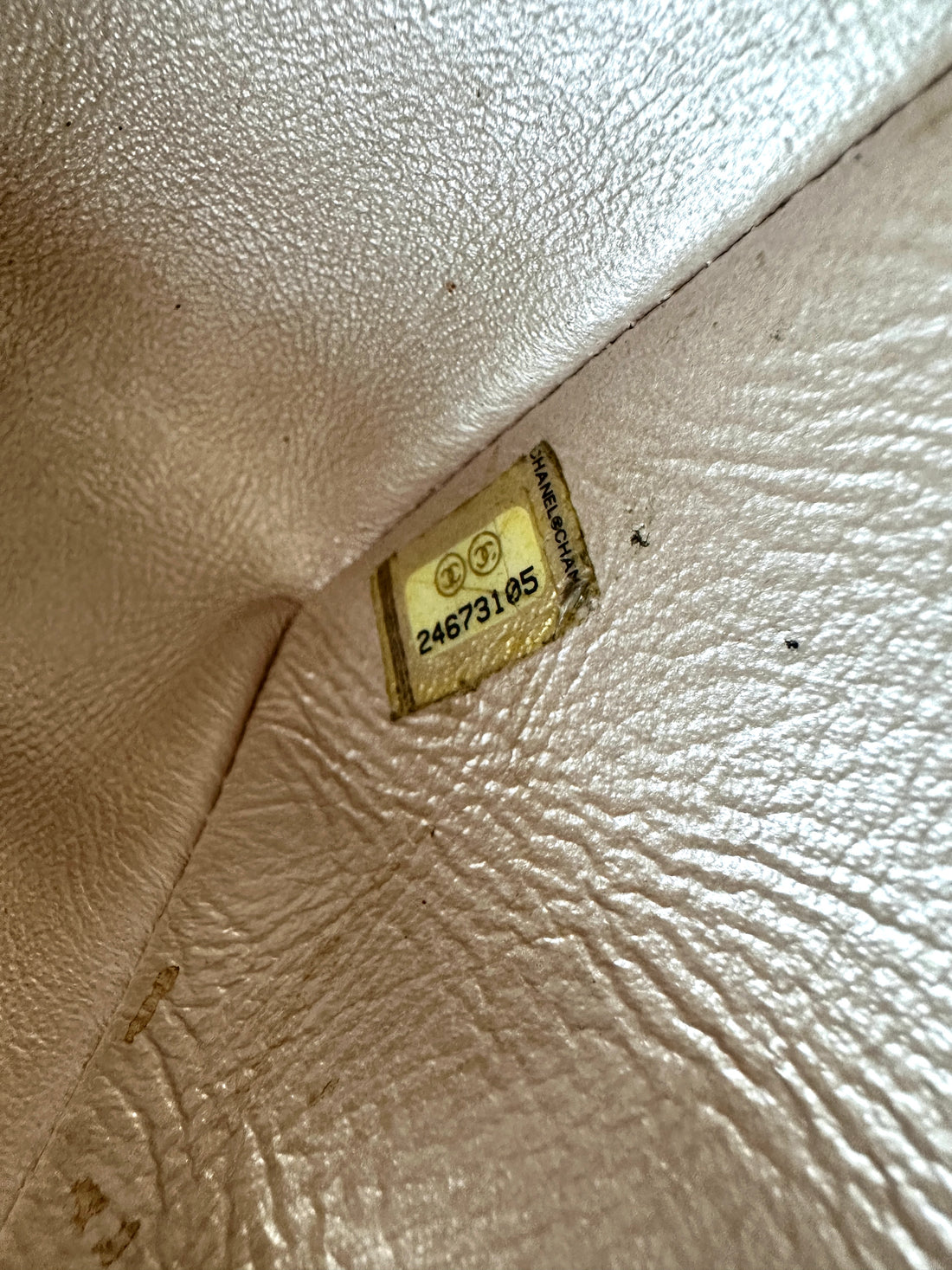 Chanel Classic Flap Iridescent Gold Chevron Quilted Leather Mini Shoulder Bag(24***05) CC2398