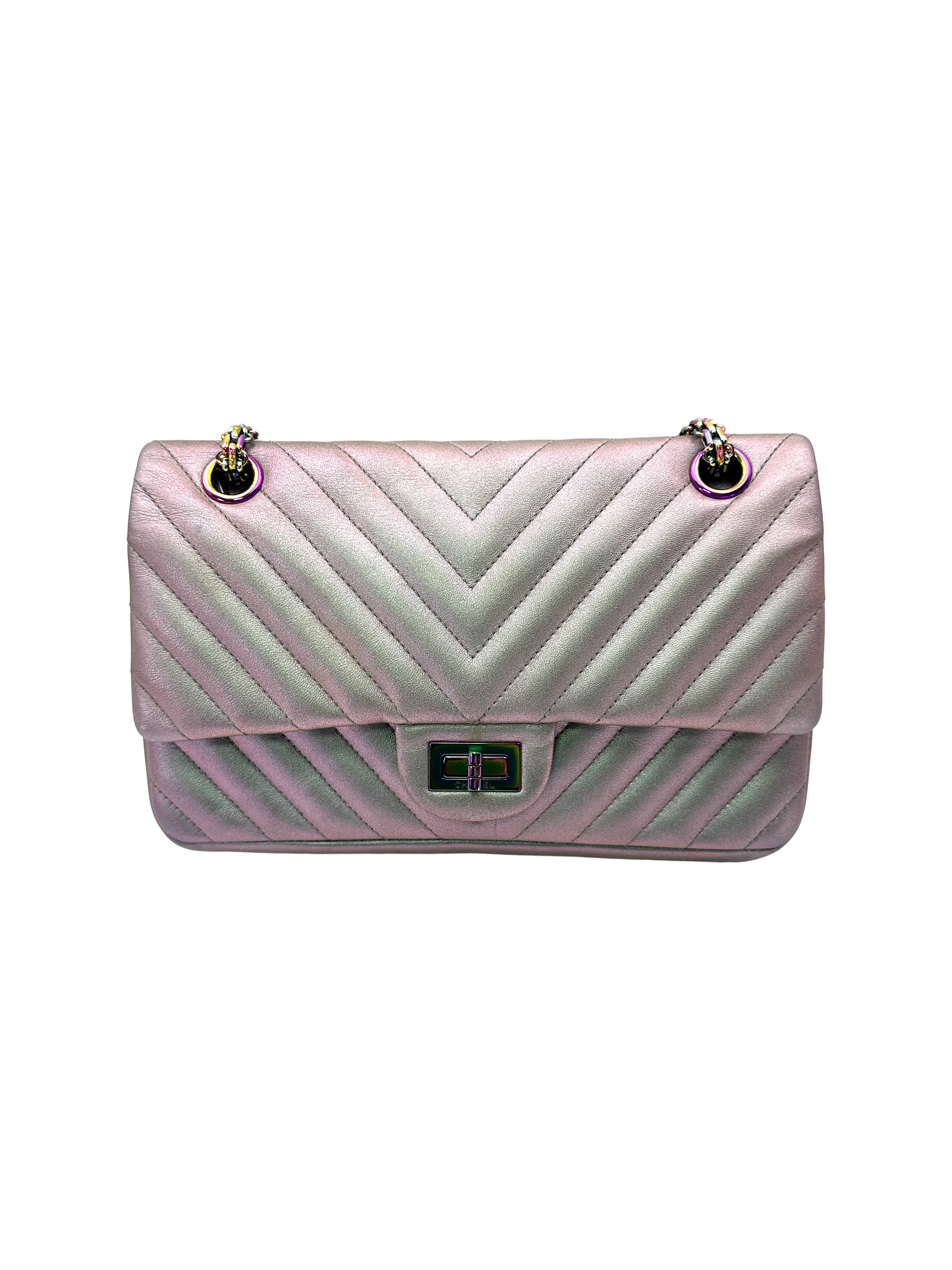 Chanel 2.55 Reissue Iridescent Purple Chevron Quilted Leather Flap Bag(24***86) CC2414