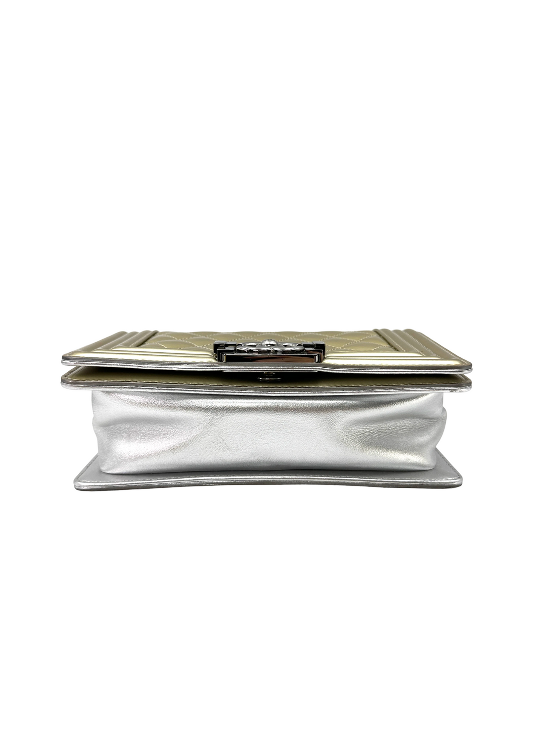 Chanel LeBoy Metallic Gold Quilted Patent Leather Small Size Flap Bag(19***79) CC2420