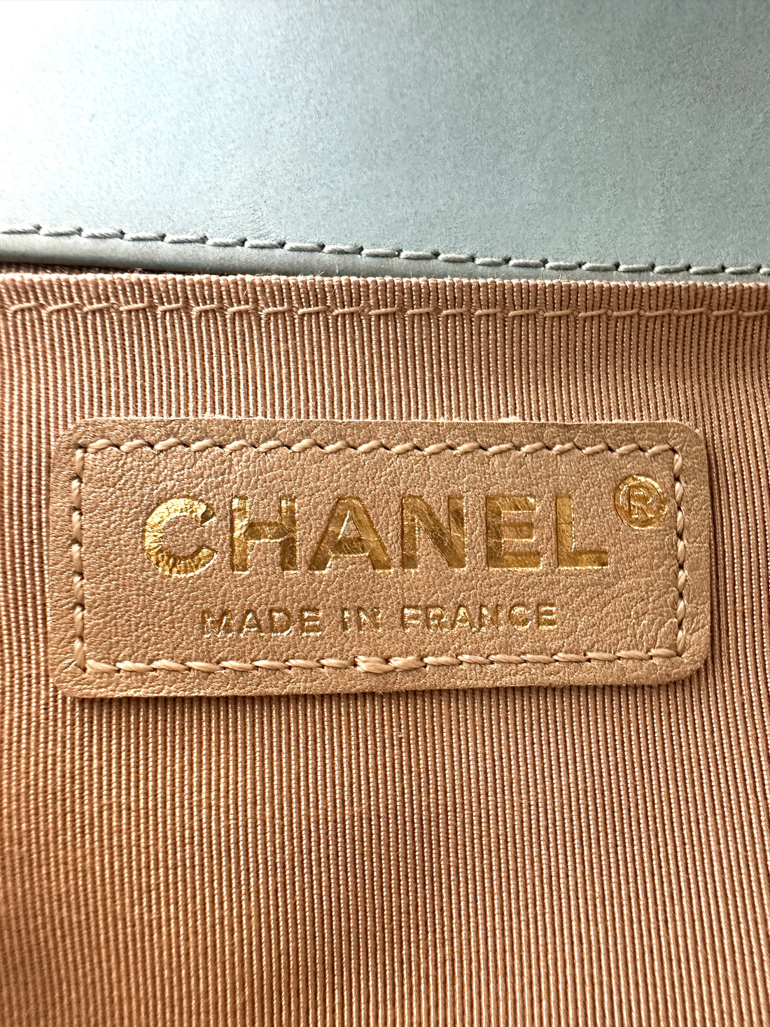 Chanel LeBoy Mint Green Interlocking Woven Leather Small Size Flap Bag With Gold Buckle(17***92) CC2406