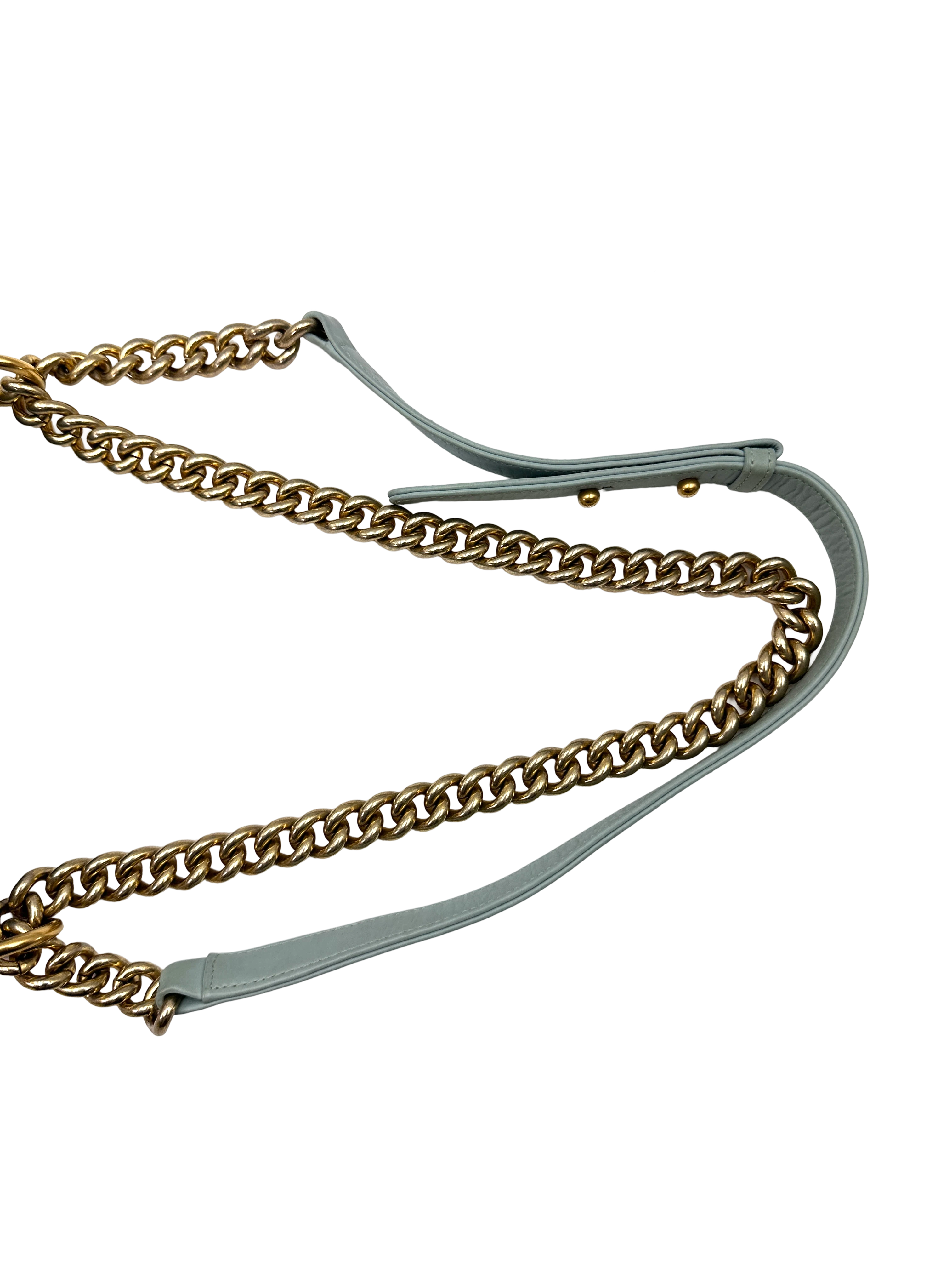 Chanel LeBoy Mint Green Interlocking Woven Leather Small Size Flap Bag With Gold Buckle(17***92) CC2406