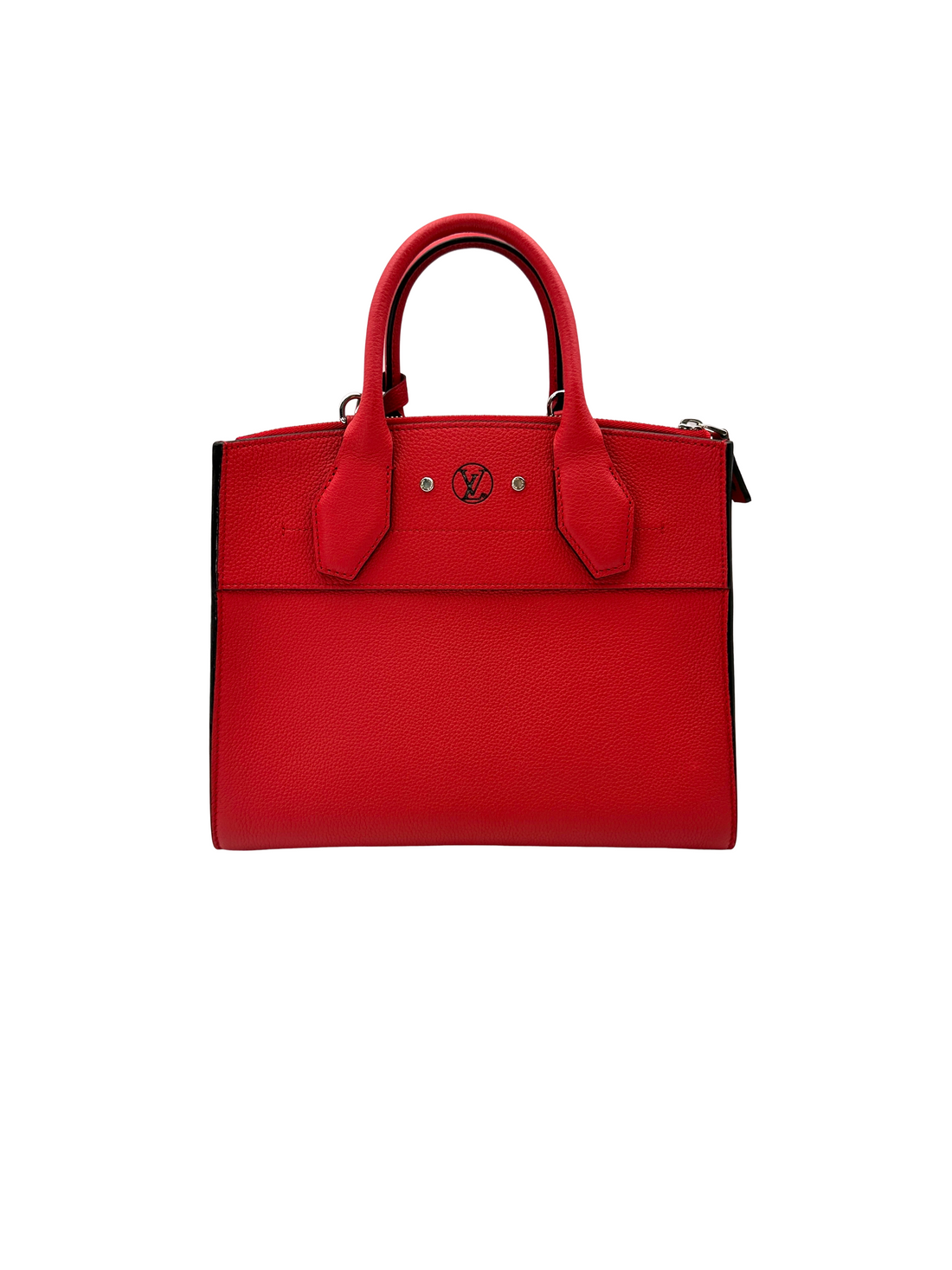 Louis Vuitton City Steamer Red Taurillon Leather Handle Bag LV3187