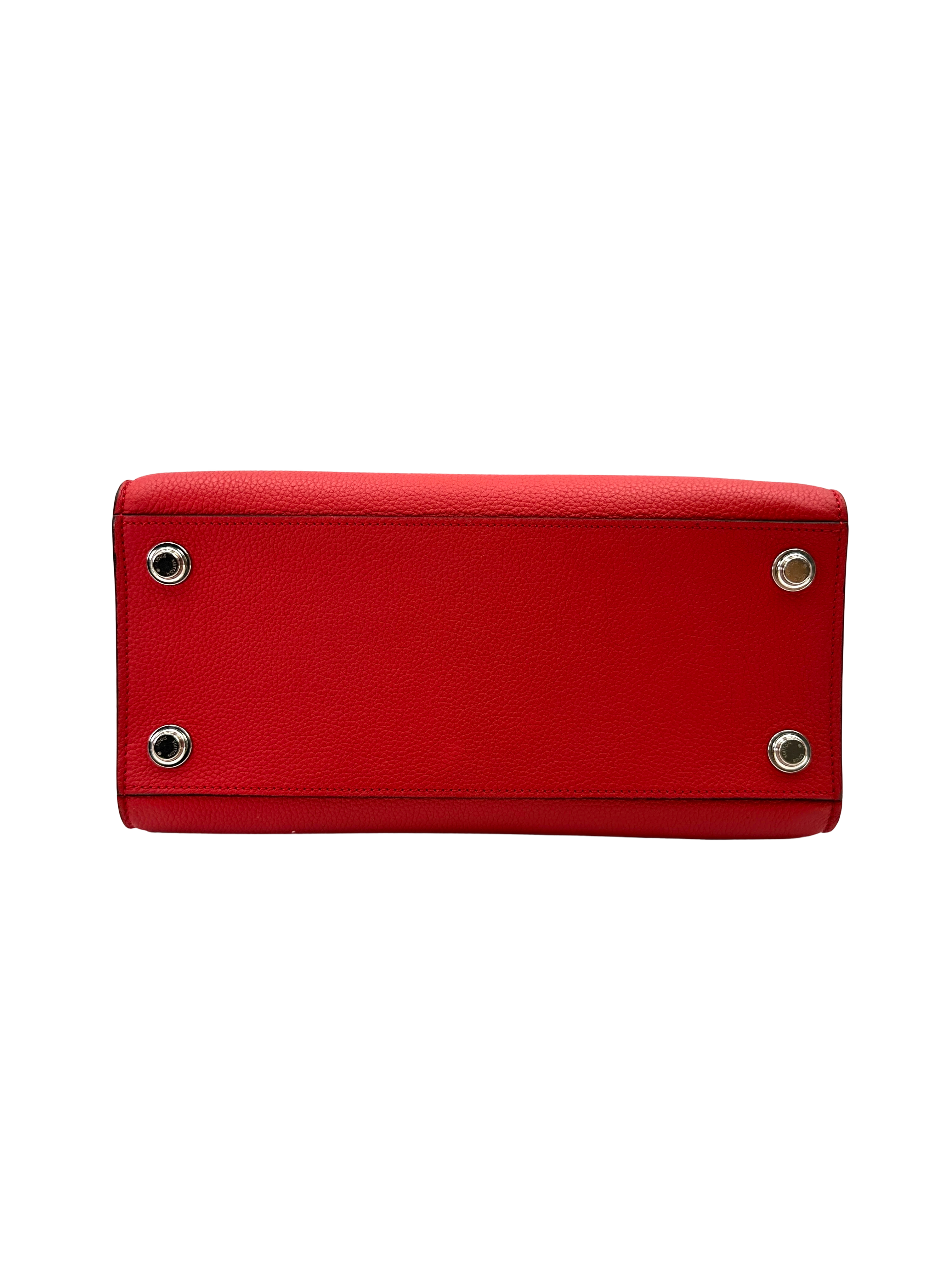 Louis Vuitton City Steamer Red Taurillon Leather Handle Bag LV3187