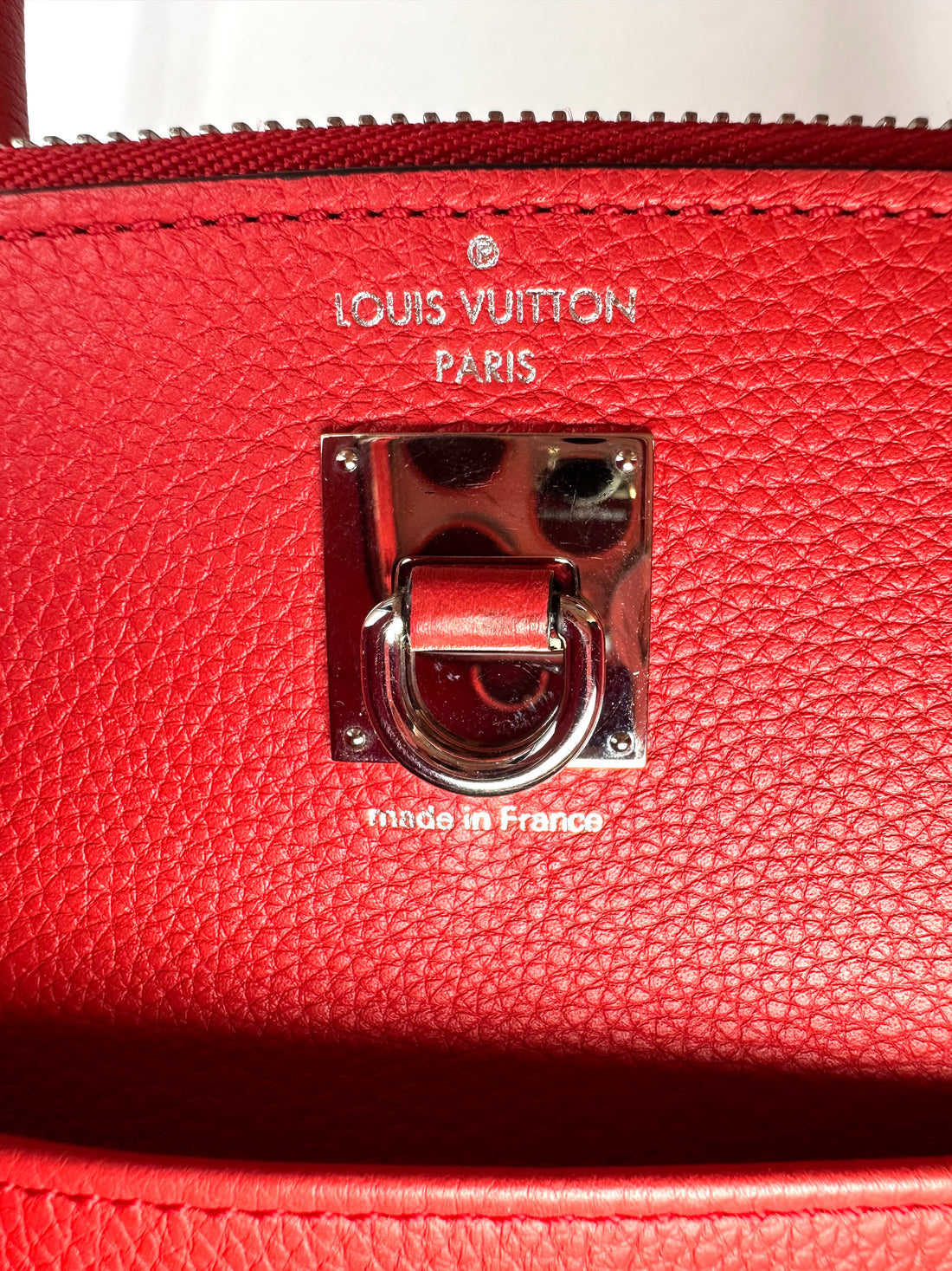 Louis Vuitton City Steamer Red Taurillon Leather Handle Bag LV3187