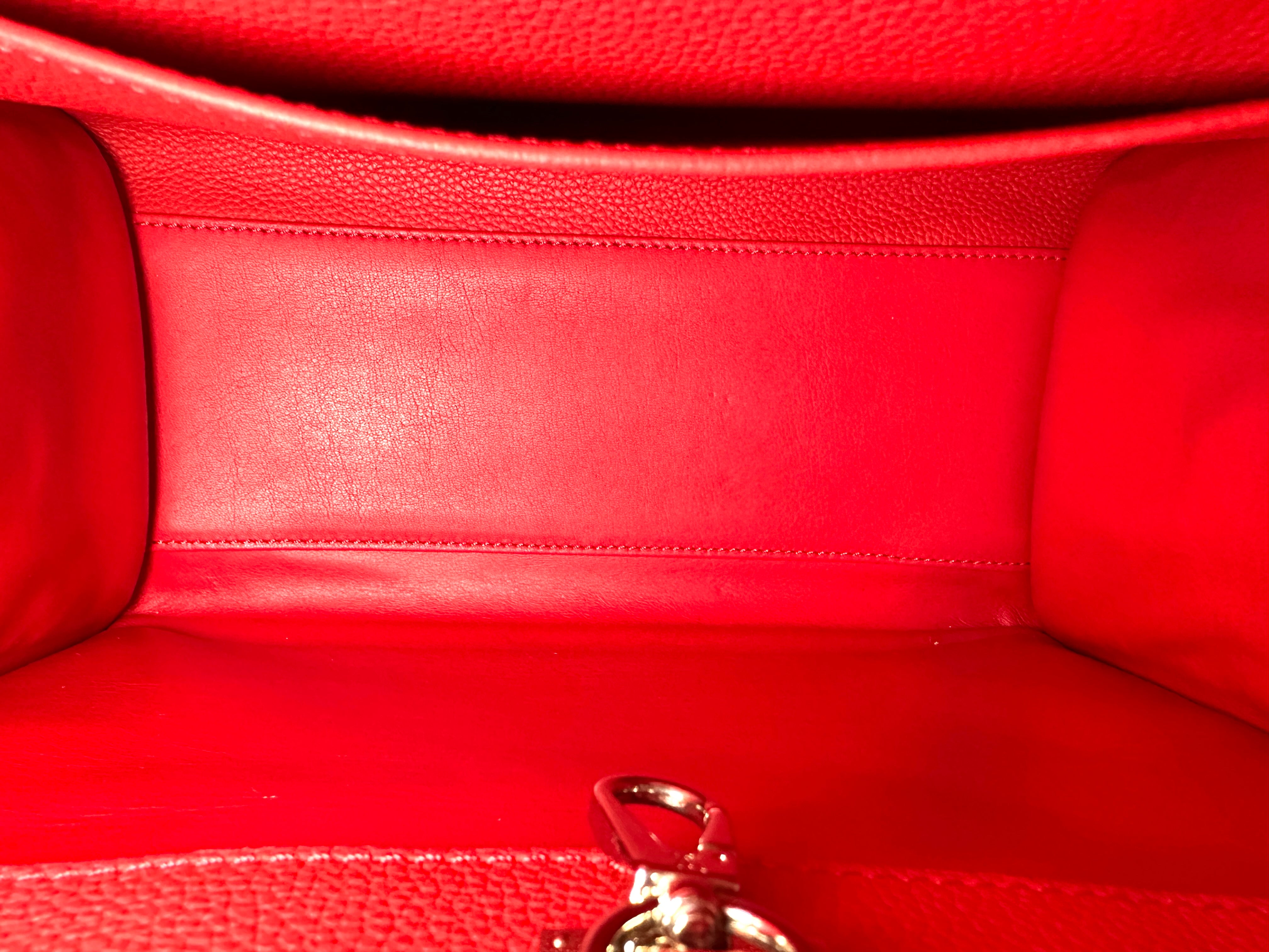 Louis Vuitton City Steamer Red Taurillon Leather Handle Bag LV3187