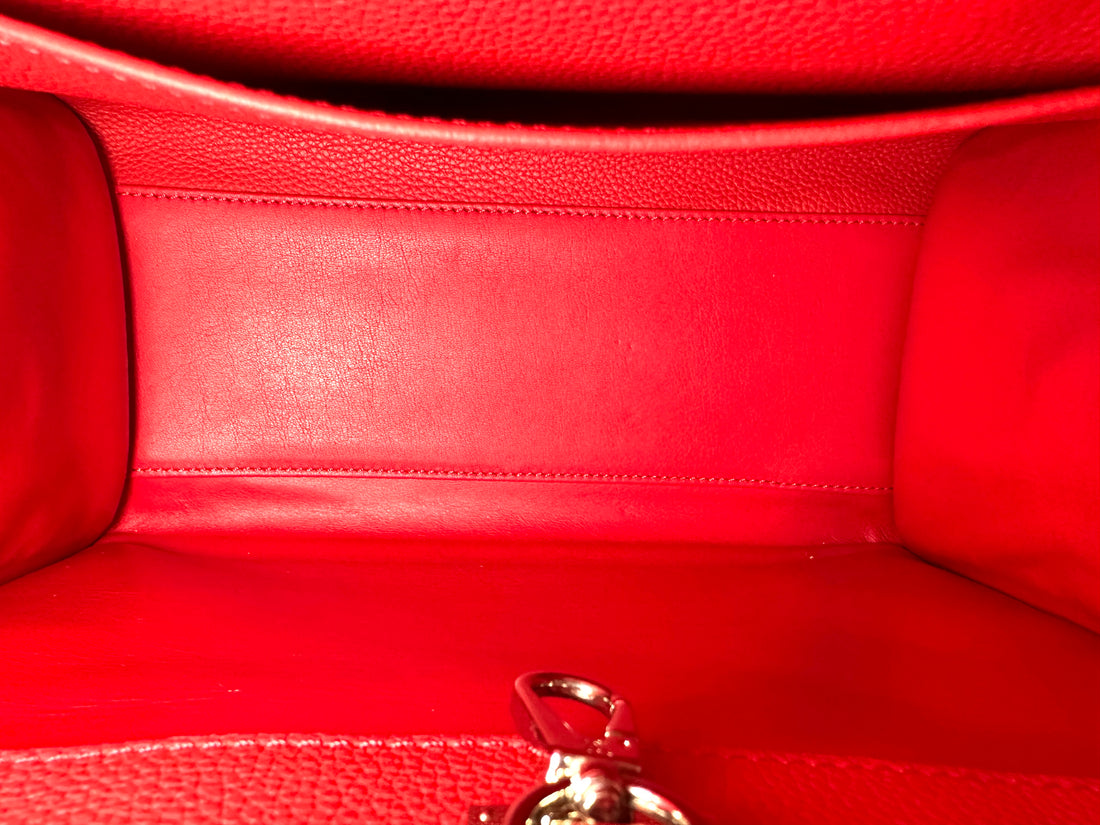 Louis Vuitton City Steamer Red Taurillon Leather Handle Bag LV3187
