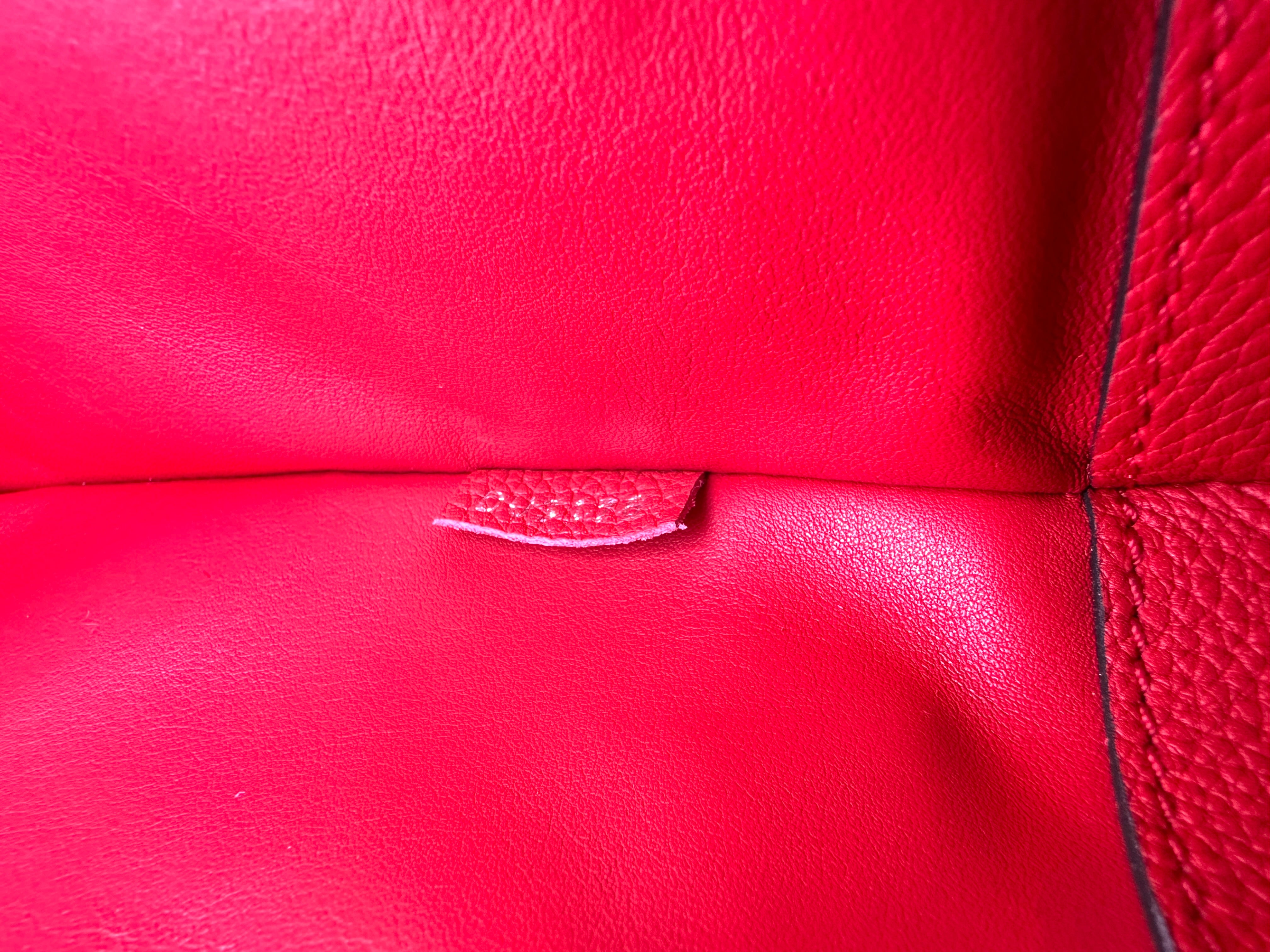 Louis Vuitton City Steamer Red Taurillon Leather Handle Bag LV3187