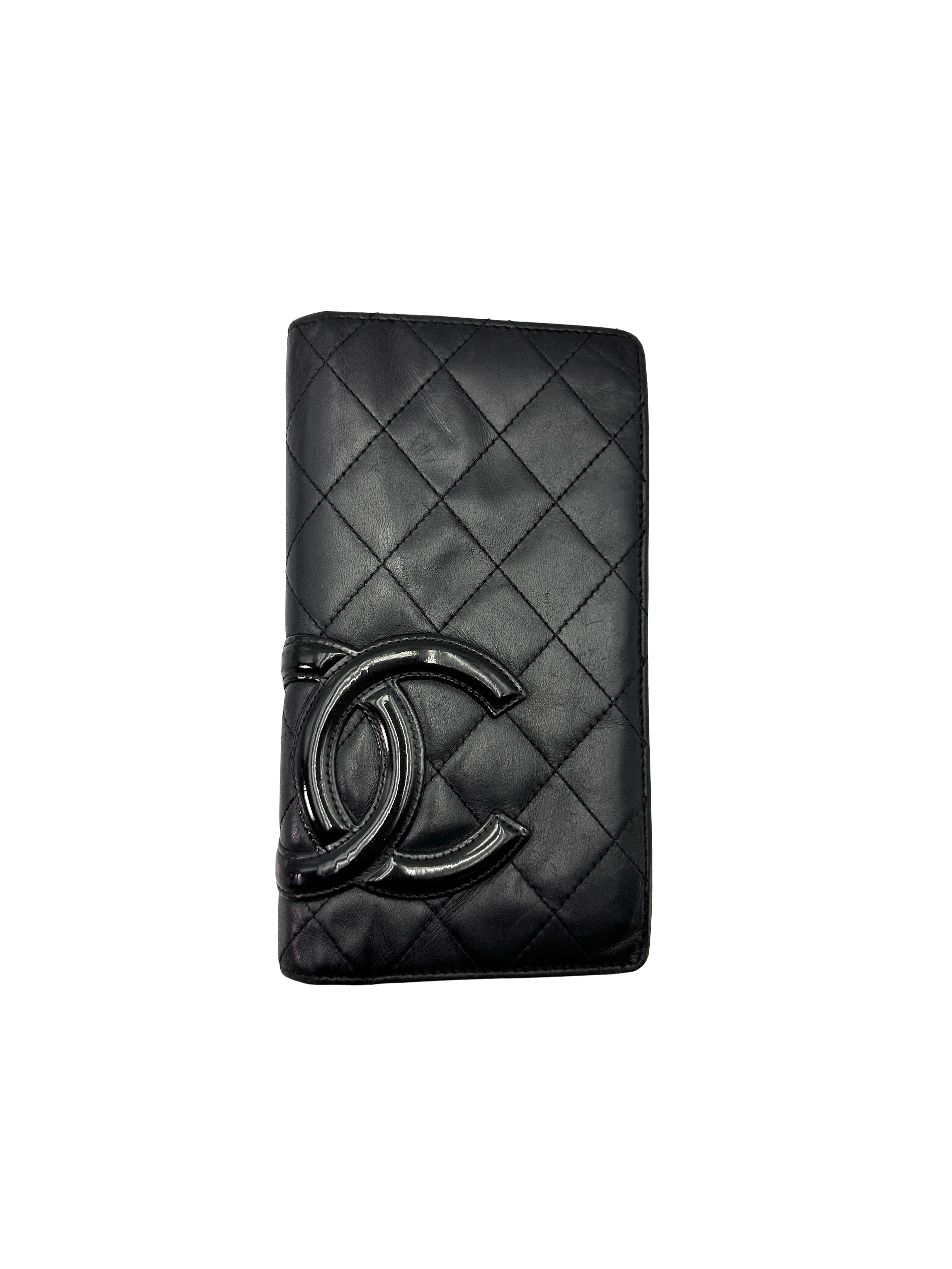 Chanel Cambon Line Black Quilted Leather Wallet(10***12) CC2415