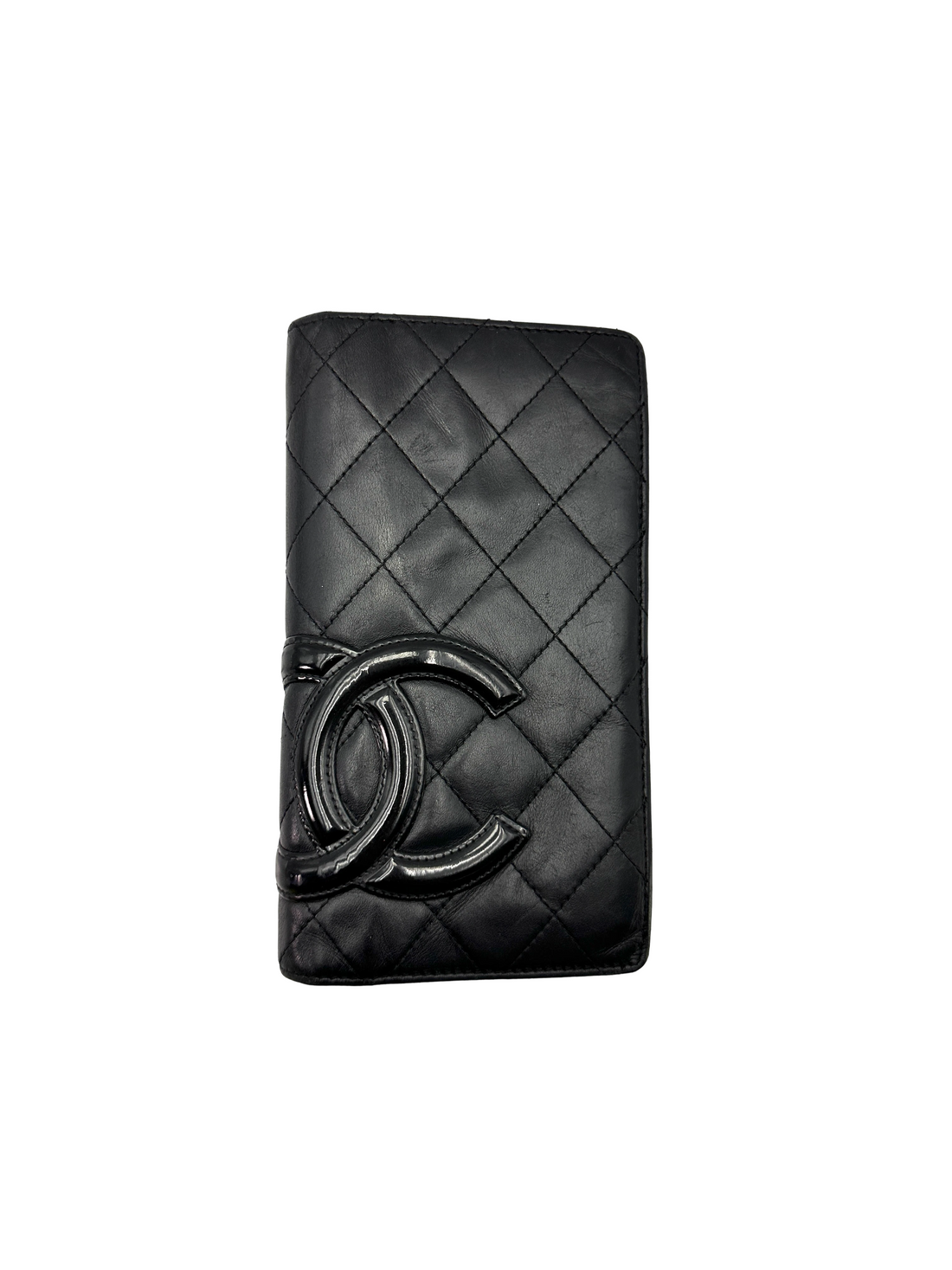 Chanel Cambon Line Black Quilted Leather Wallet(10***12) CC2415