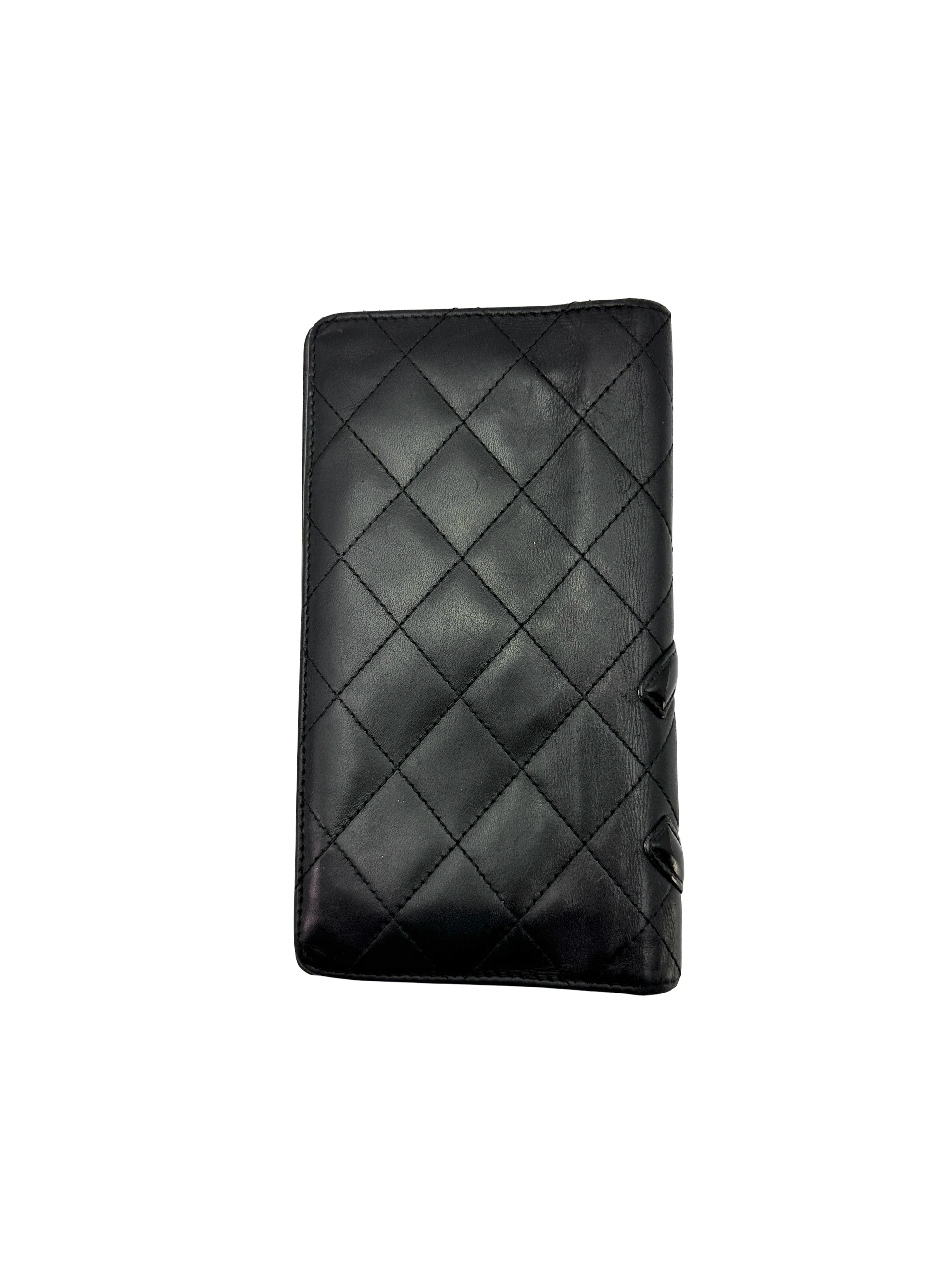 Chanel Cambon Line Black Quilted Leather Wallet(10***12) CC2415